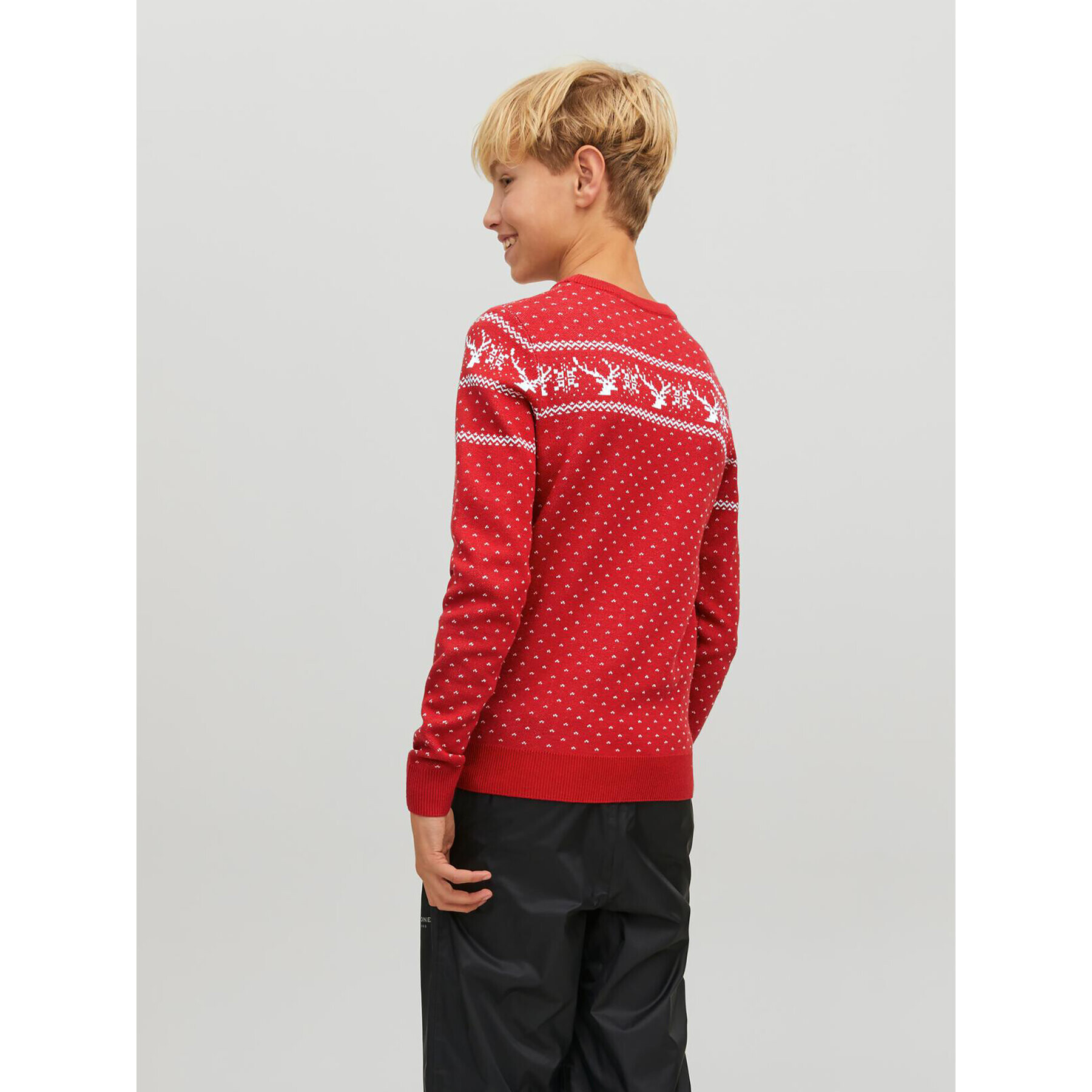 Jack&Jones Junior Svetr Xmas 12221306 Červená Regular Fit - Pepit.cz