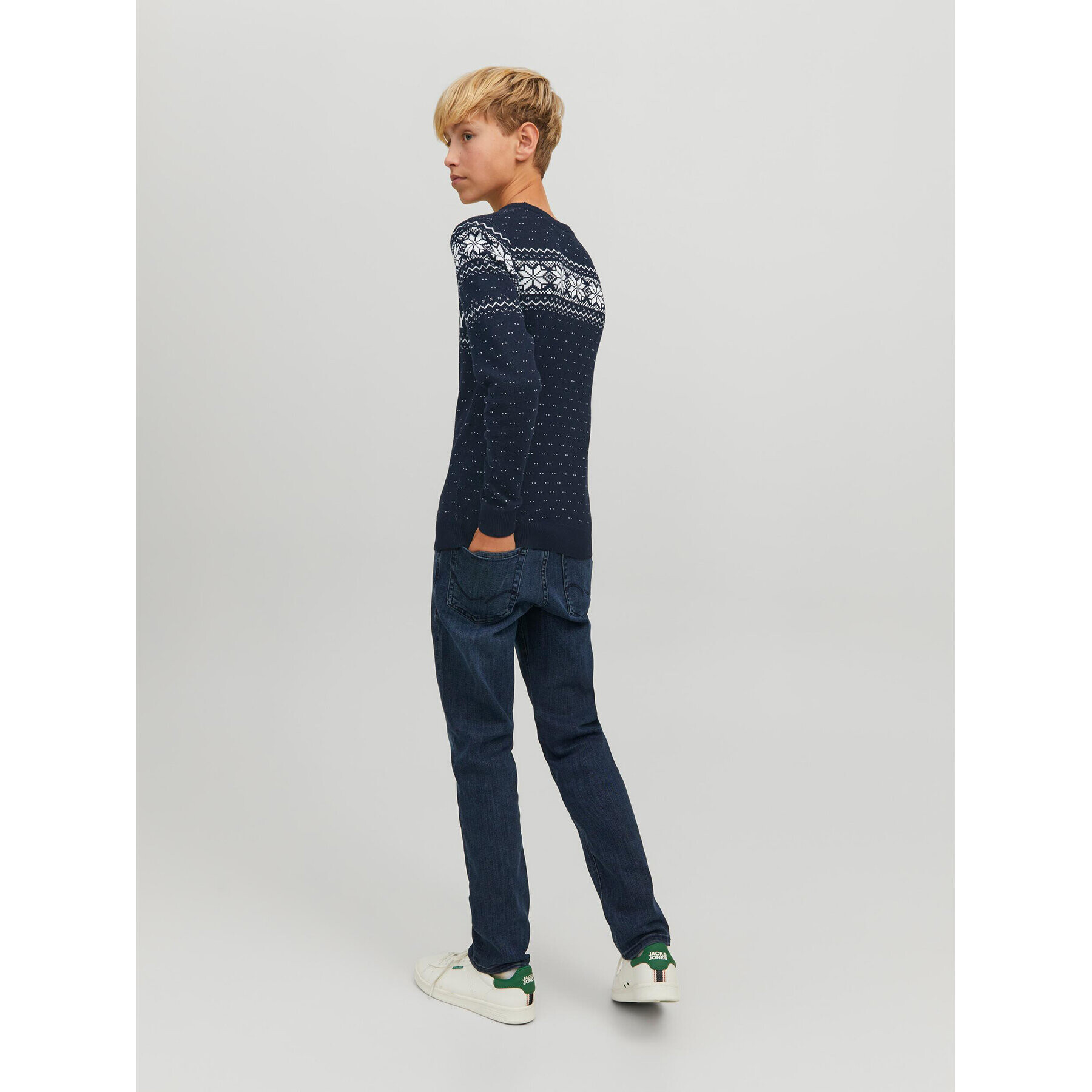 Jack&Jones Junior Svetr Xmas 12221306 Tmavomodrá Regular Fit - Pepit.cz