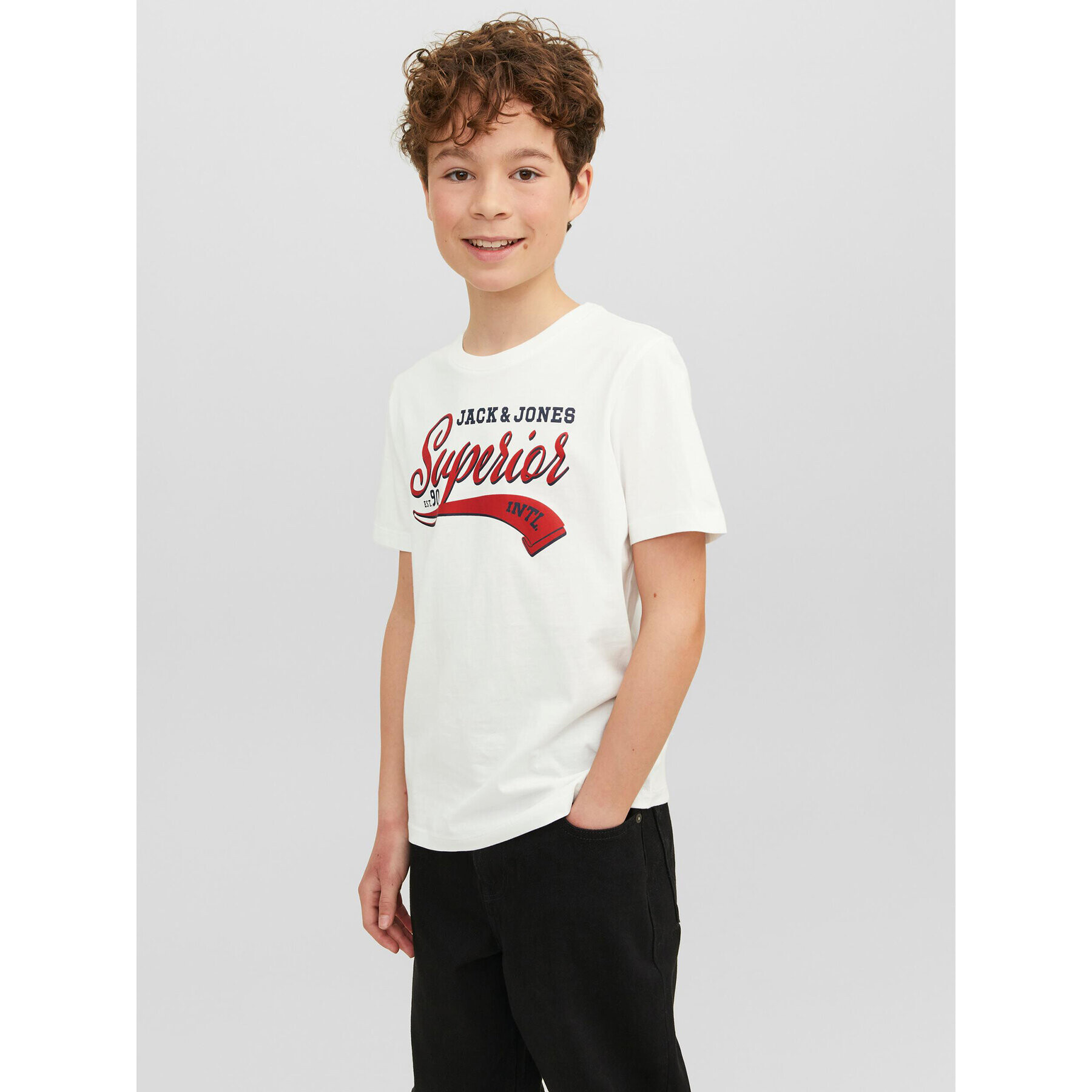 Jack&Jones Junior T-Shirt 12237367 Bílá Regular Fit - Pepit.cz