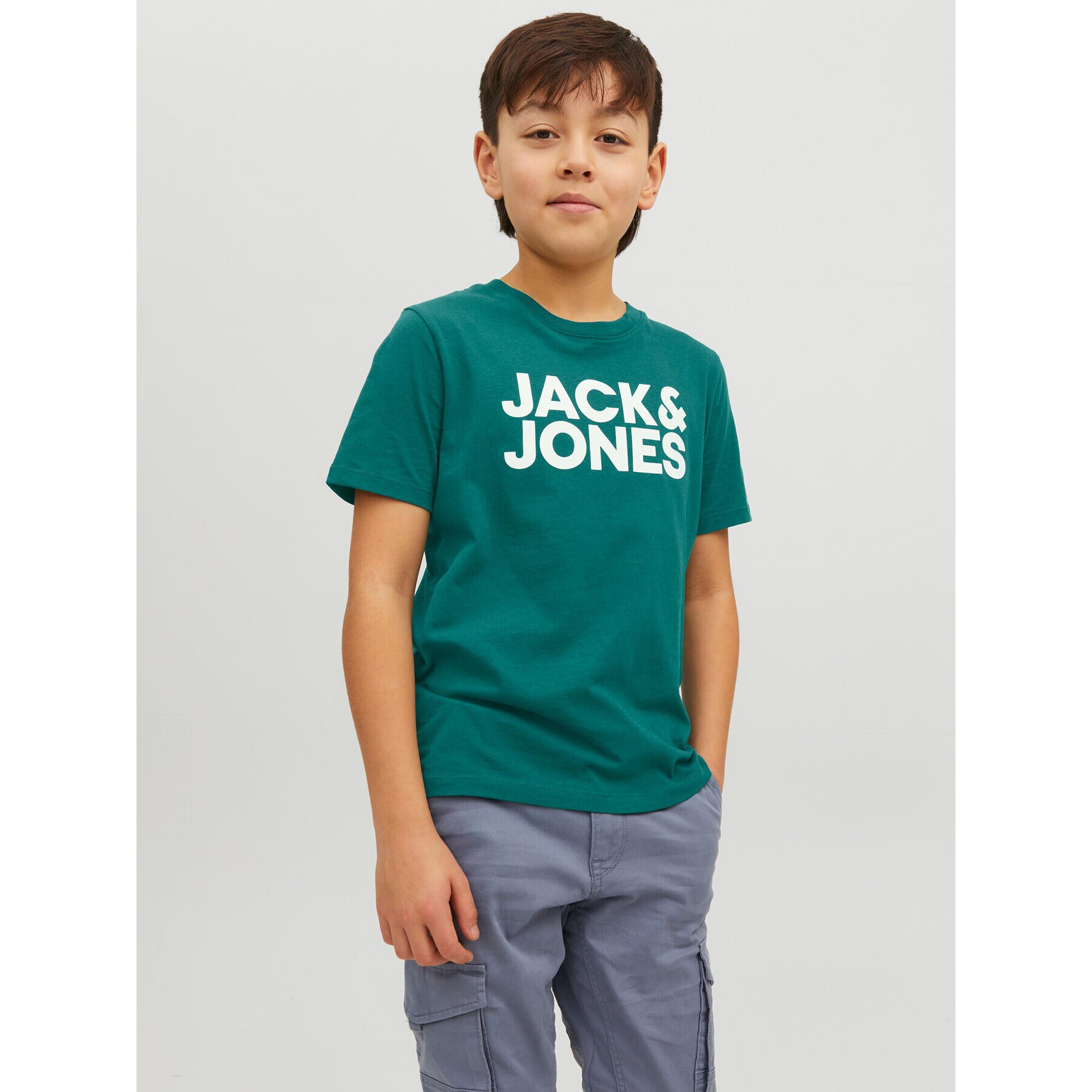 Jack&Jones Junior T-Shirt Corp Logo 12152730 Zelená Regular Fit - Pepit.cz