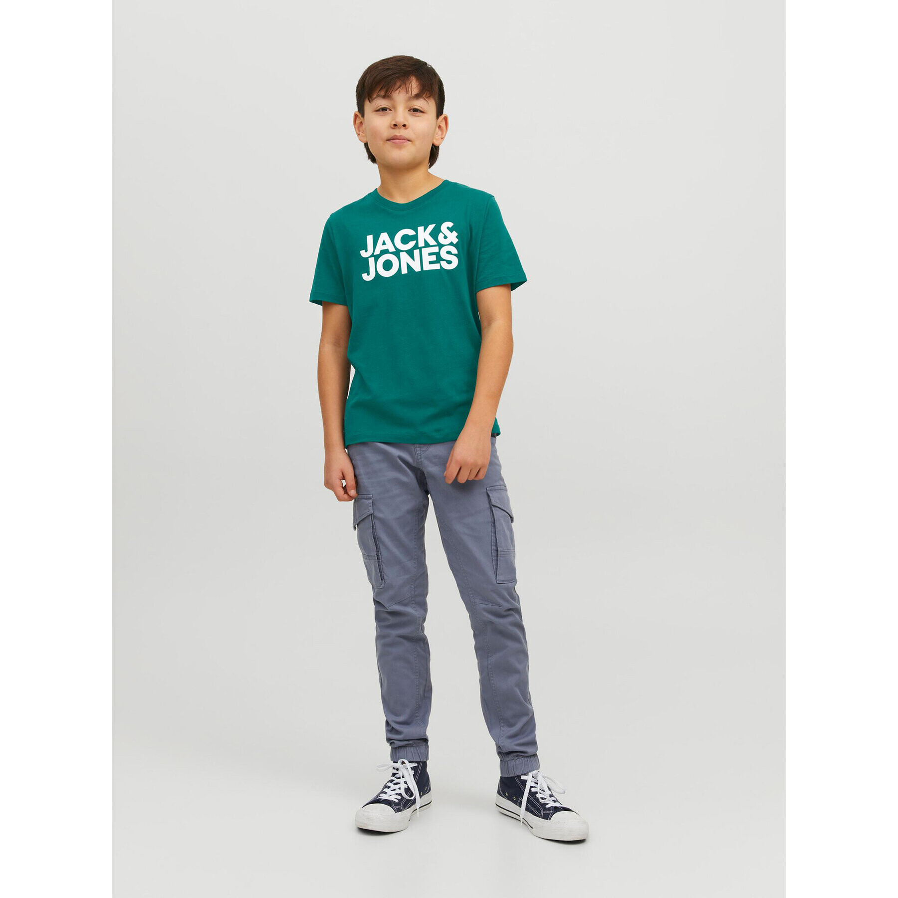 Jack&Jones Junior T-Shirt Corp Logo 12152730 Zelená Regular Fit - Pepit.cz