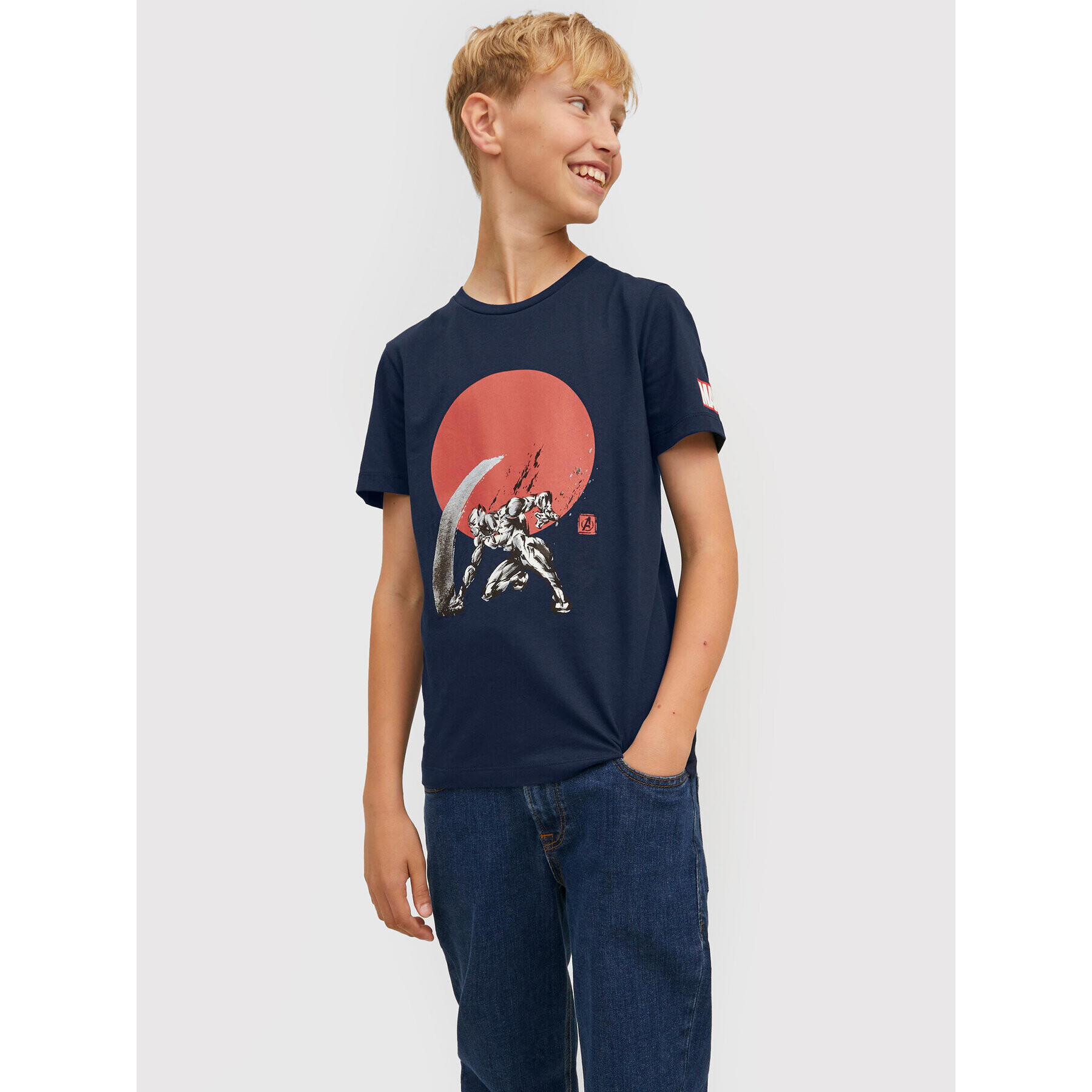 Jack&Jones Junior T-Shirt MARVEL Crew 12217797 Tmavomodrá Regular Fit - Pepit.cz