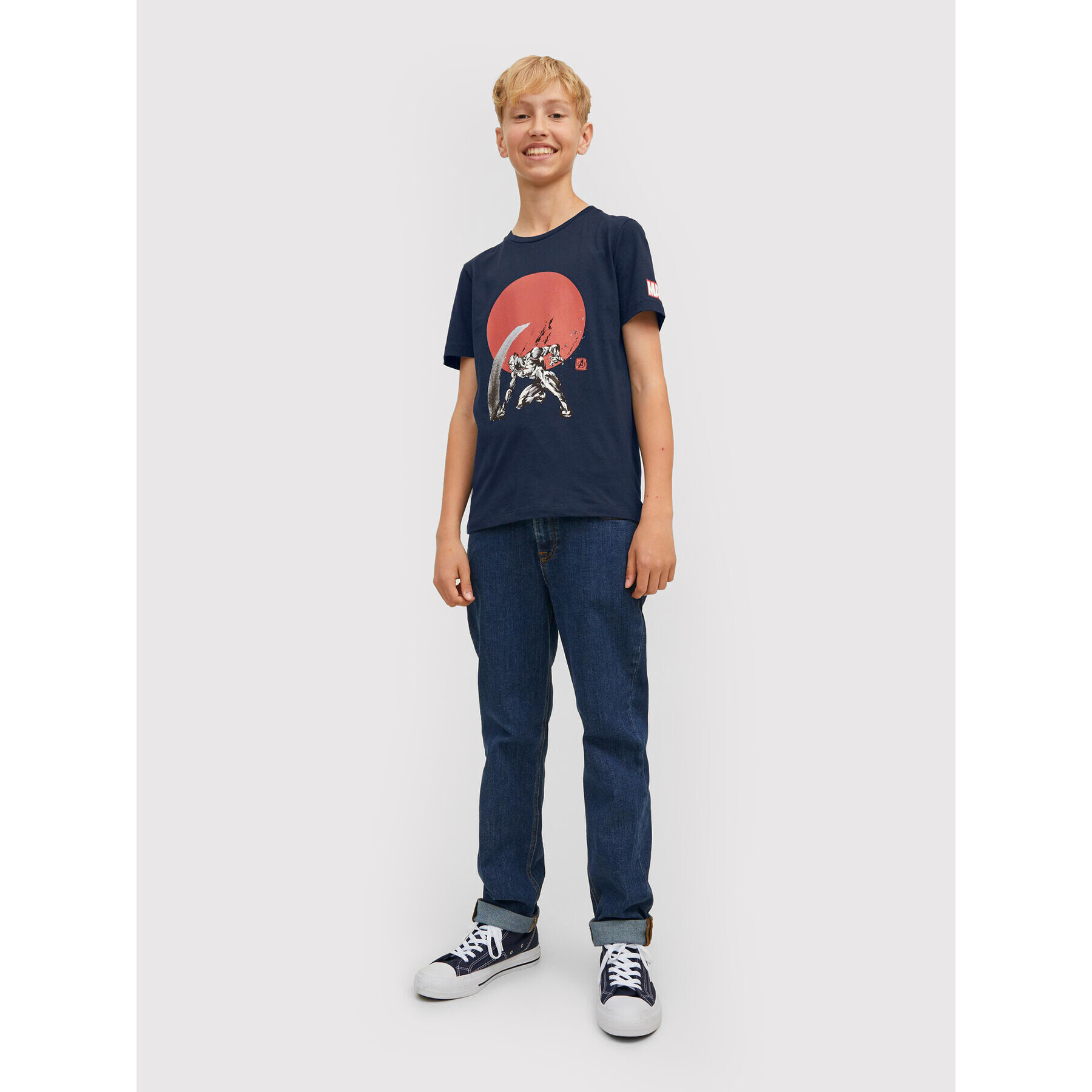 Jack&Jones Junior T-Shirt MARVEL Crew 12217797 Tmavomodrá Regular Fit - Pepit.cz