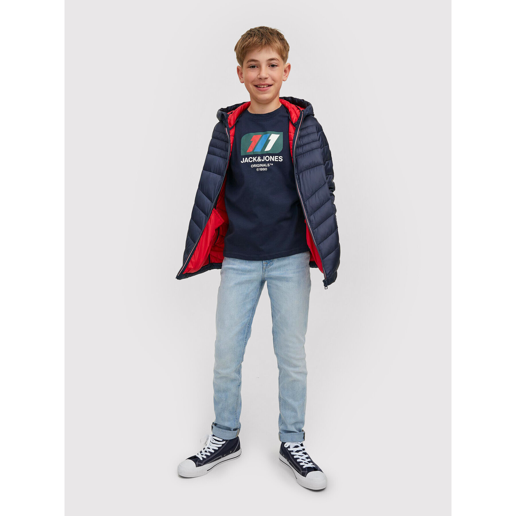 Jack&Jones Junior T-Shirt Nate 12216508 Tmavomodrá Regular Fit - Pepit.cz