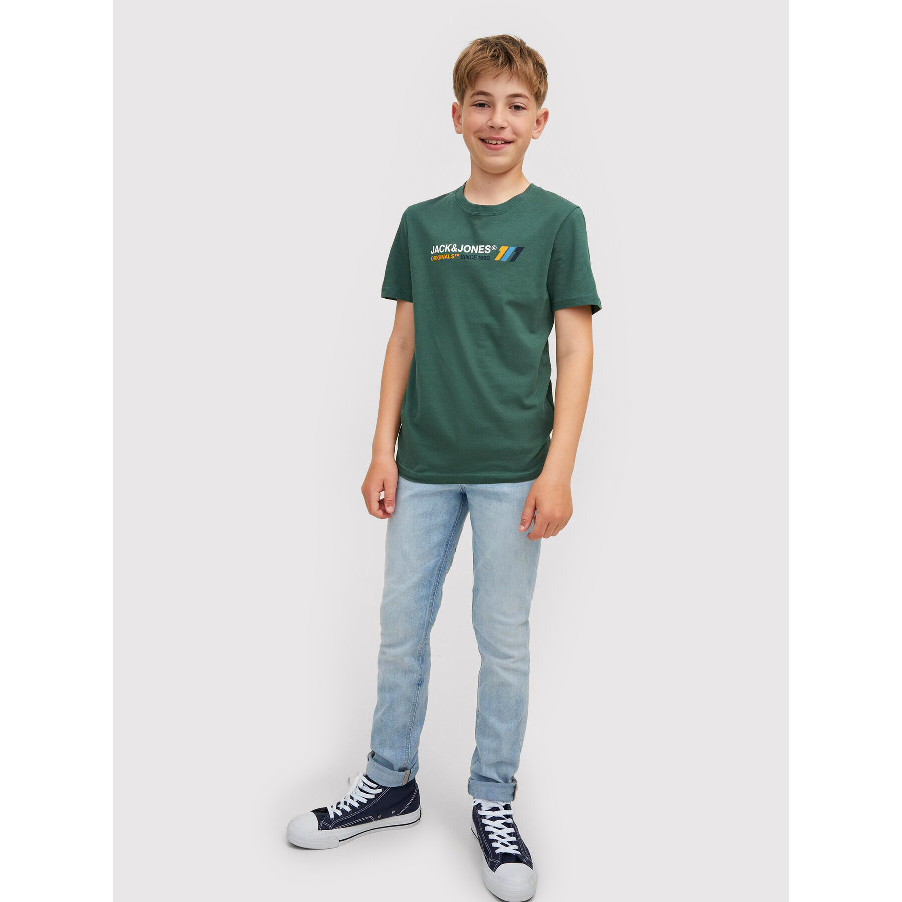 Jack&Jones Junior T-Shirt Nate 12216508 Zelená Regular Fit - Pepit.cz