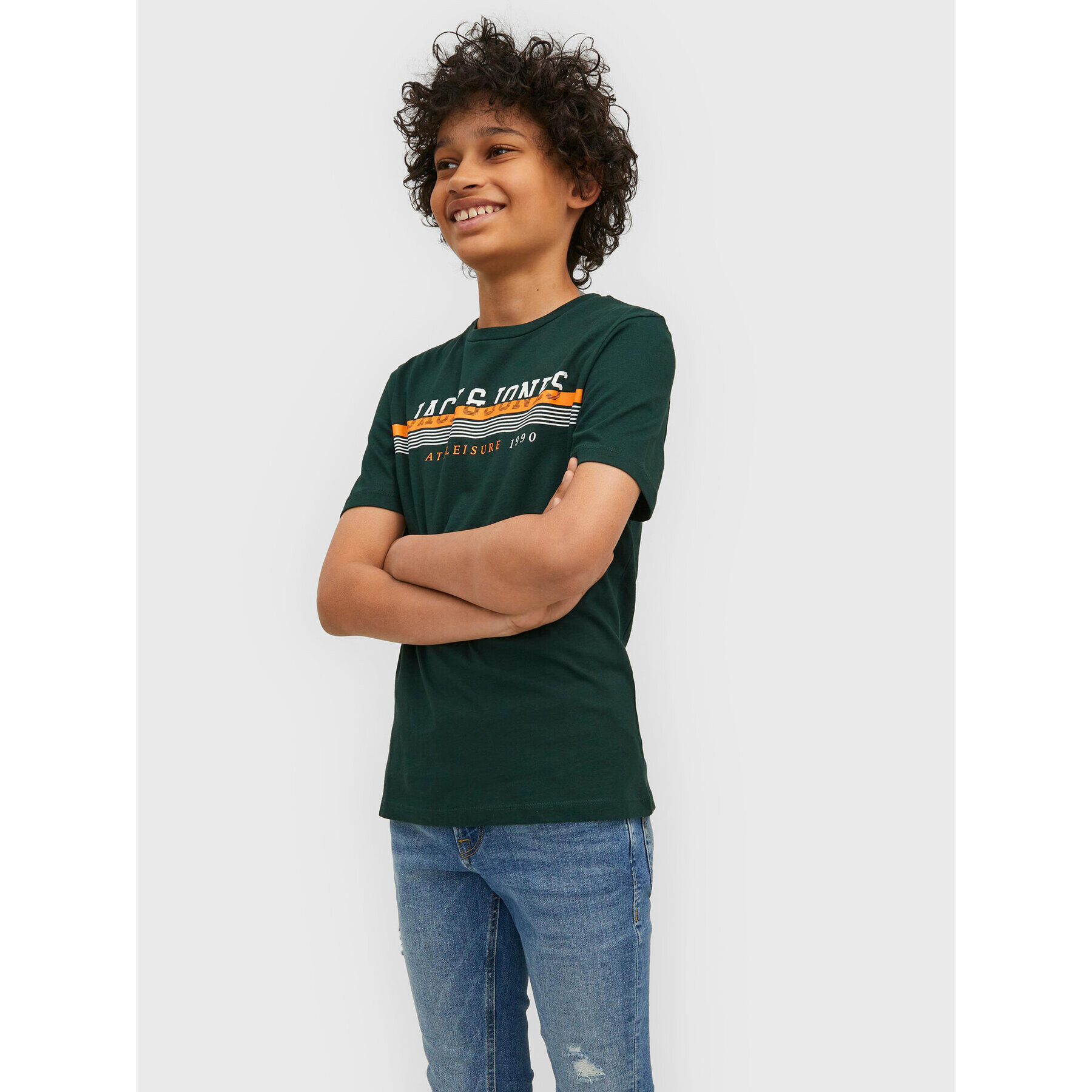 Jack&Jones Junior T-Shirt Ron 12213273 Zelená Regular Fit - Pepit.cz