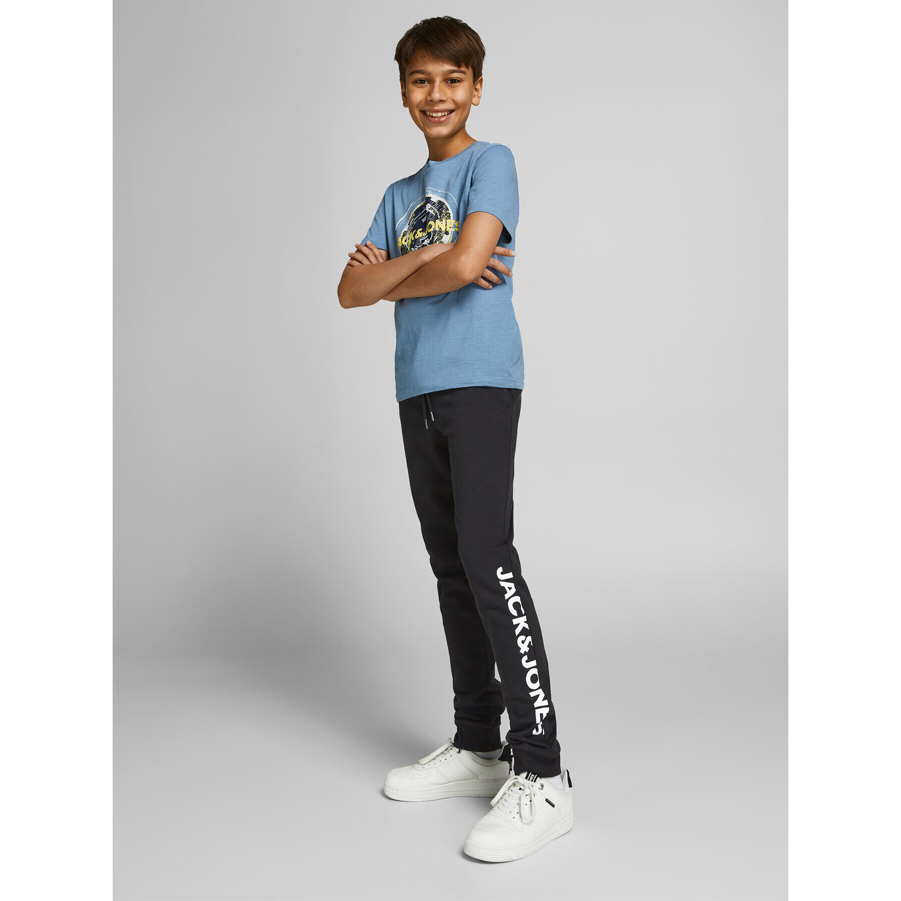 Jack&Jones Junior Teplákové kalhoty 12206236 Černá Slim Fit - Pepit.cz