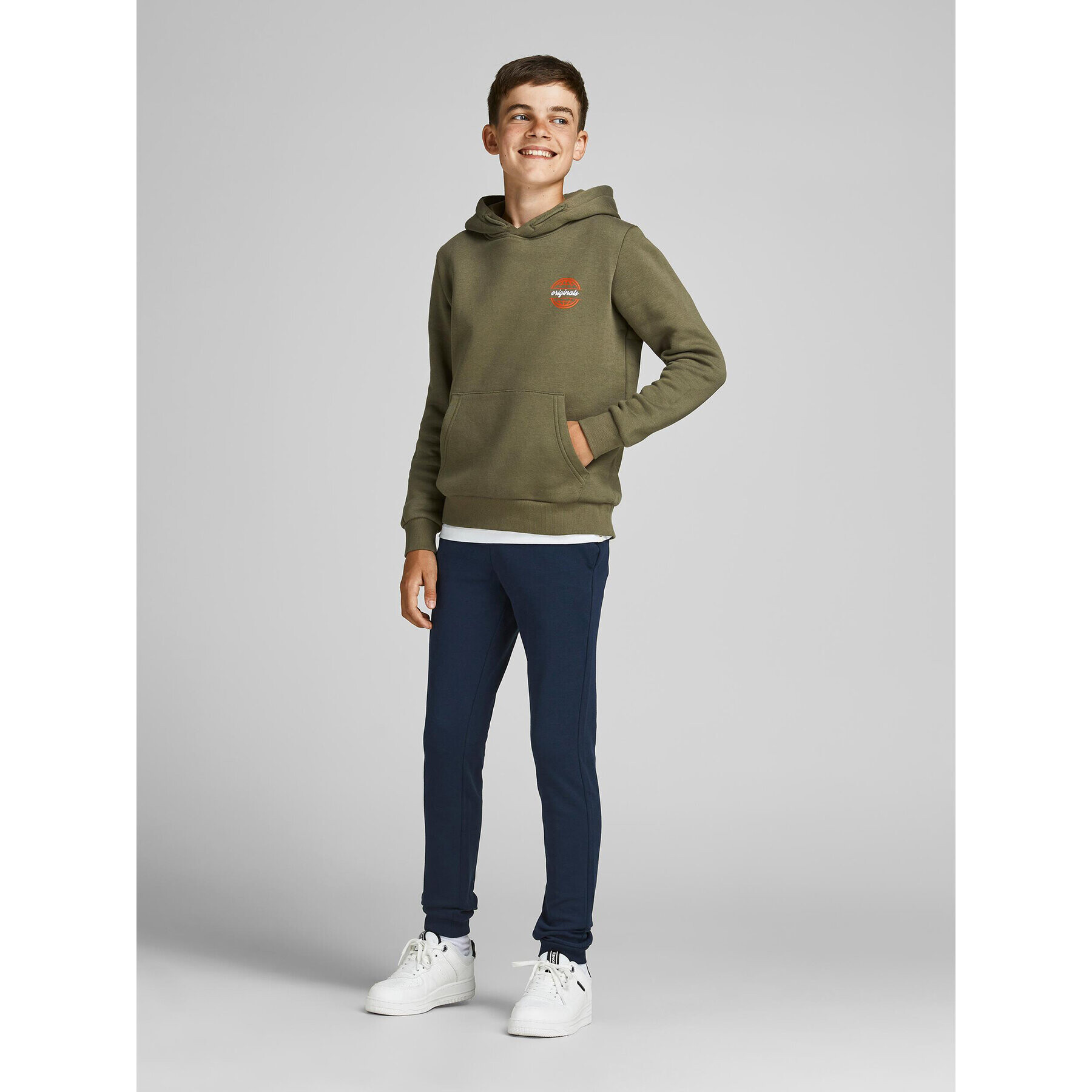 Jack&Jones Junior Teplákové kalhoty Basic 12190406 Tmavomodrá Regular Fit - Pepit.cz