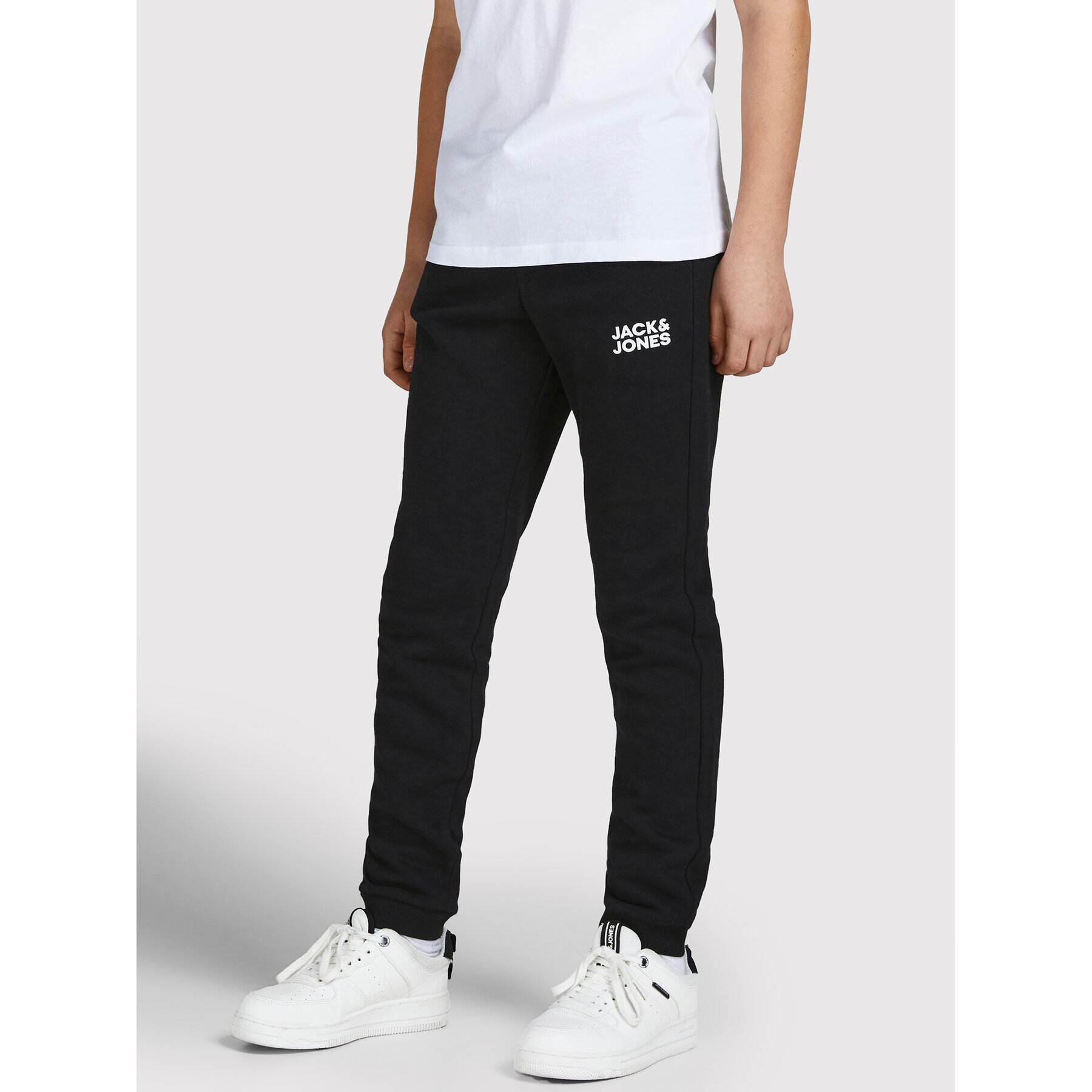 Jack&Jones Junior Teplákové kalhoty Gordon 12179798 Černá Regular Fit - Pepit.cz