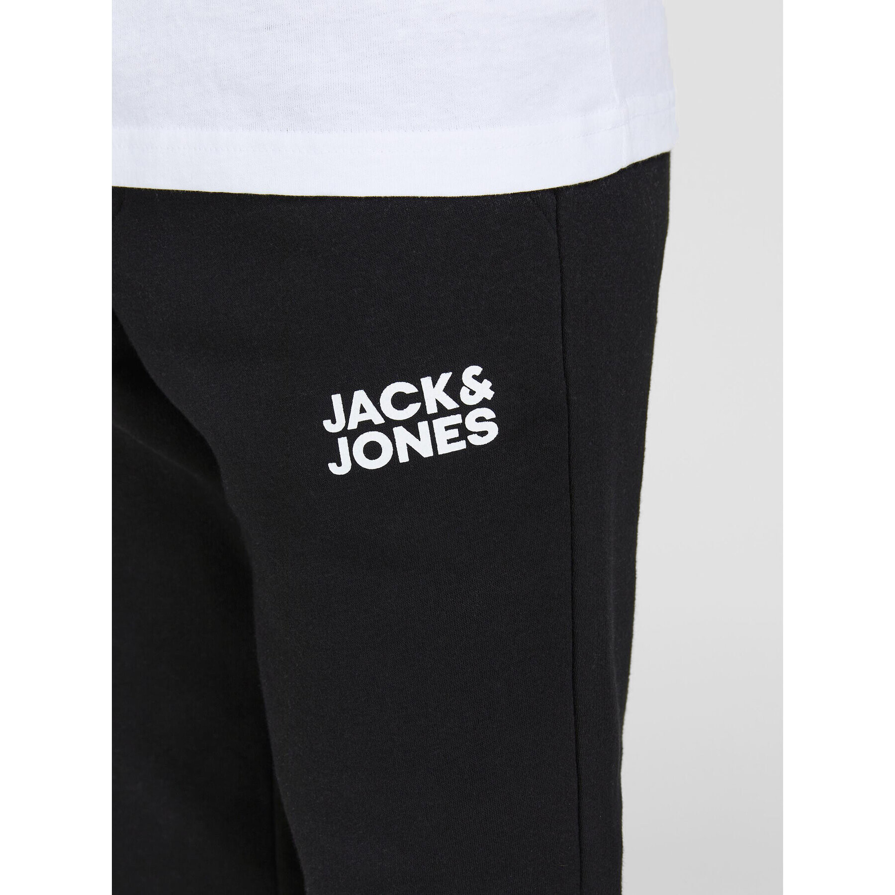 Jack&Jones Junior Teplákové kalhoty Gordon 12179798 Černá Regular Fit - Pepit.cz