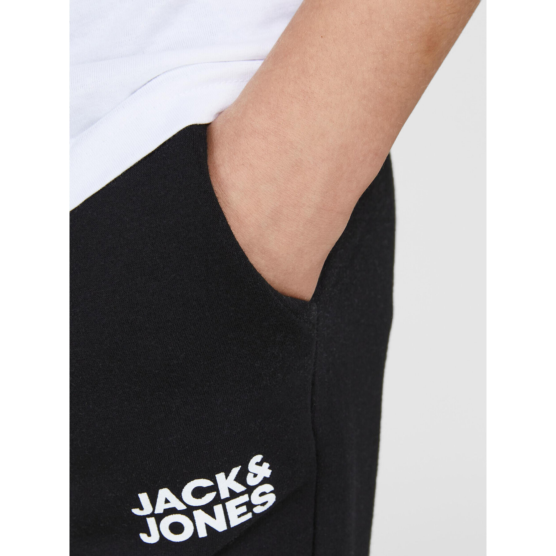 Jack&Jones Junior Teplákové kalhoty Gordon 12179798 Černá Regular Fit - Pepit.cz