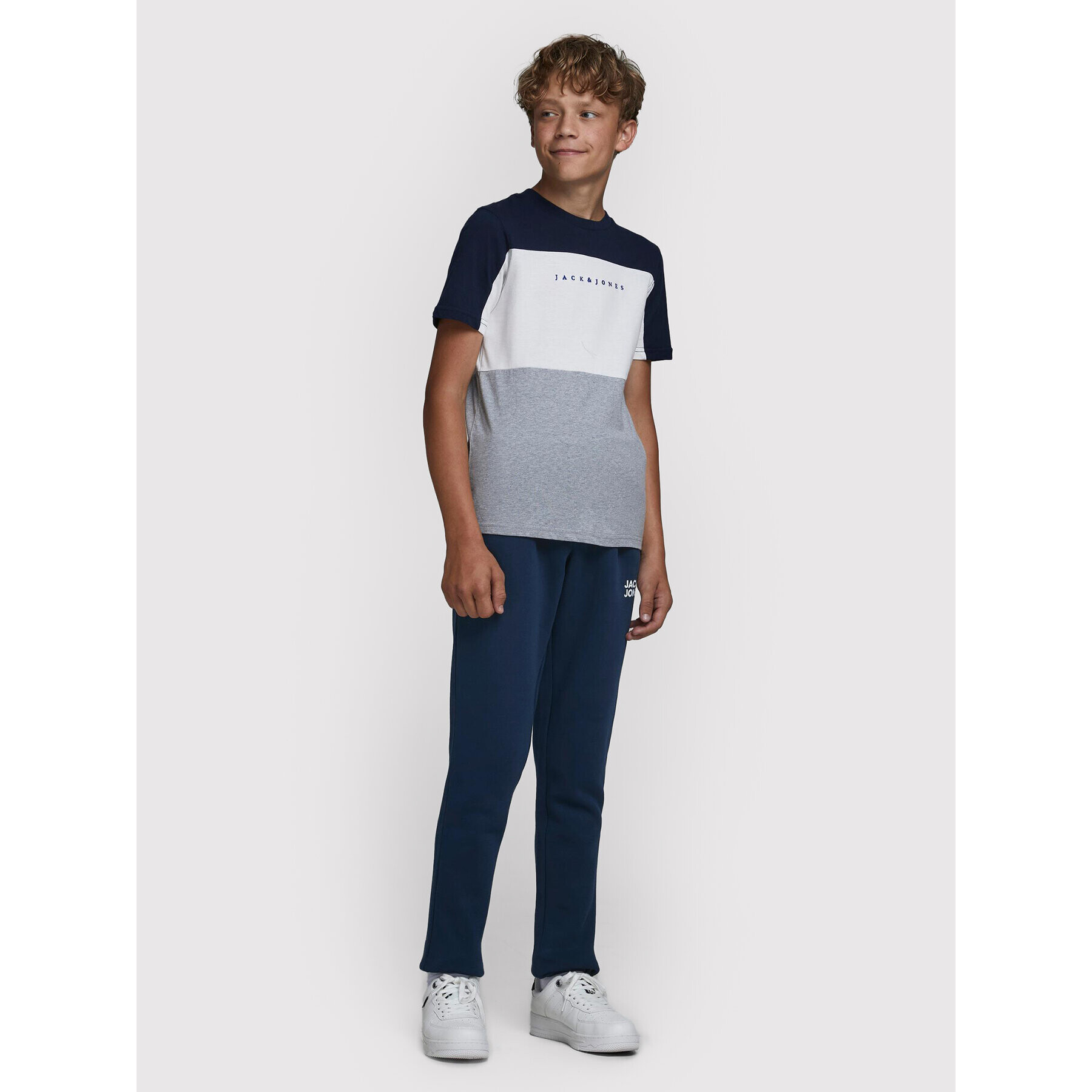 Jack&Jones Junior Teplákové kalhoty Gordon 12179798 Tmavomodrá Regular Fit - Pepit.cz