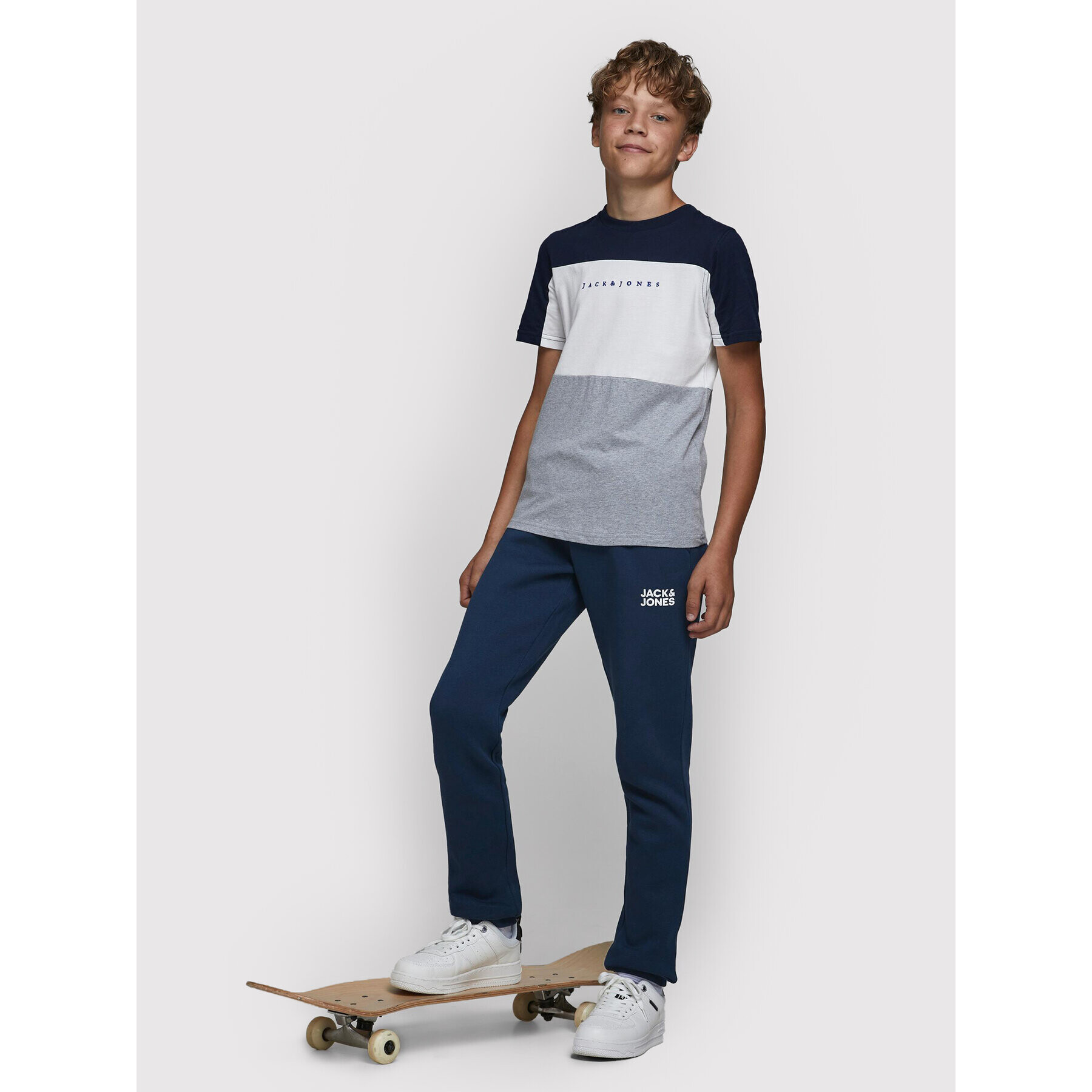 Jack&Jones Junior Teplákové kalhoty Gordon 12179798 Tmavomodrá Regular Fit - Pepit.cz