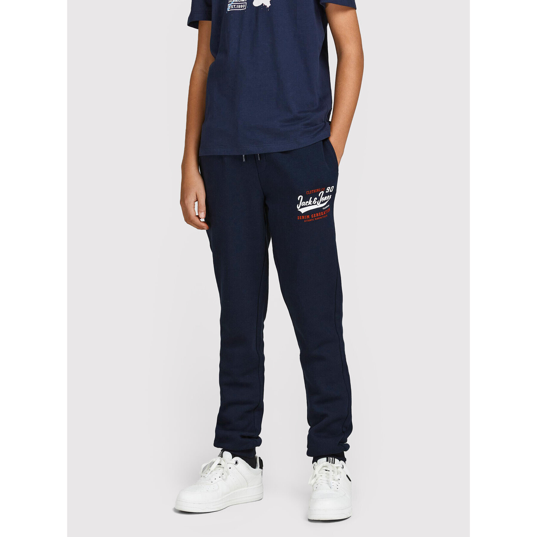 Jack&Jones Junior Teplákové kalhoty Logo 12213086 Tmavomodrá Regular Fit - Pepit.cz