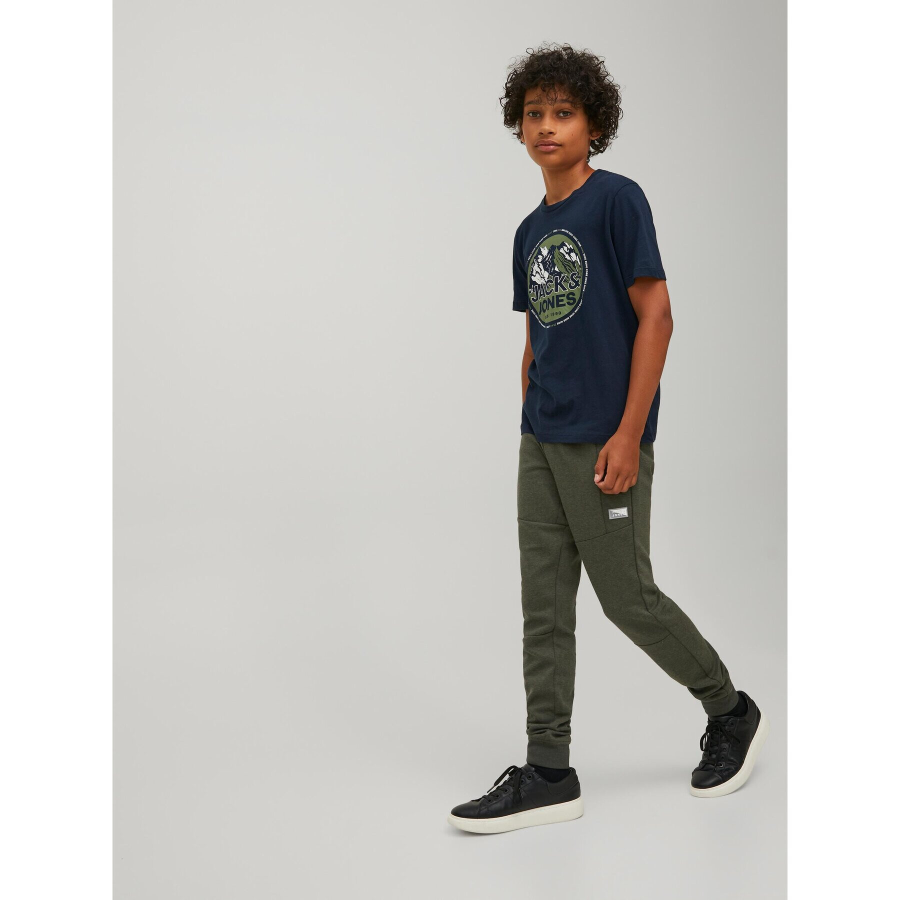 Jack&Jones Junior Teplákové kalhoty Will 12189809 Zelená Regular Fit - Pepit.cz