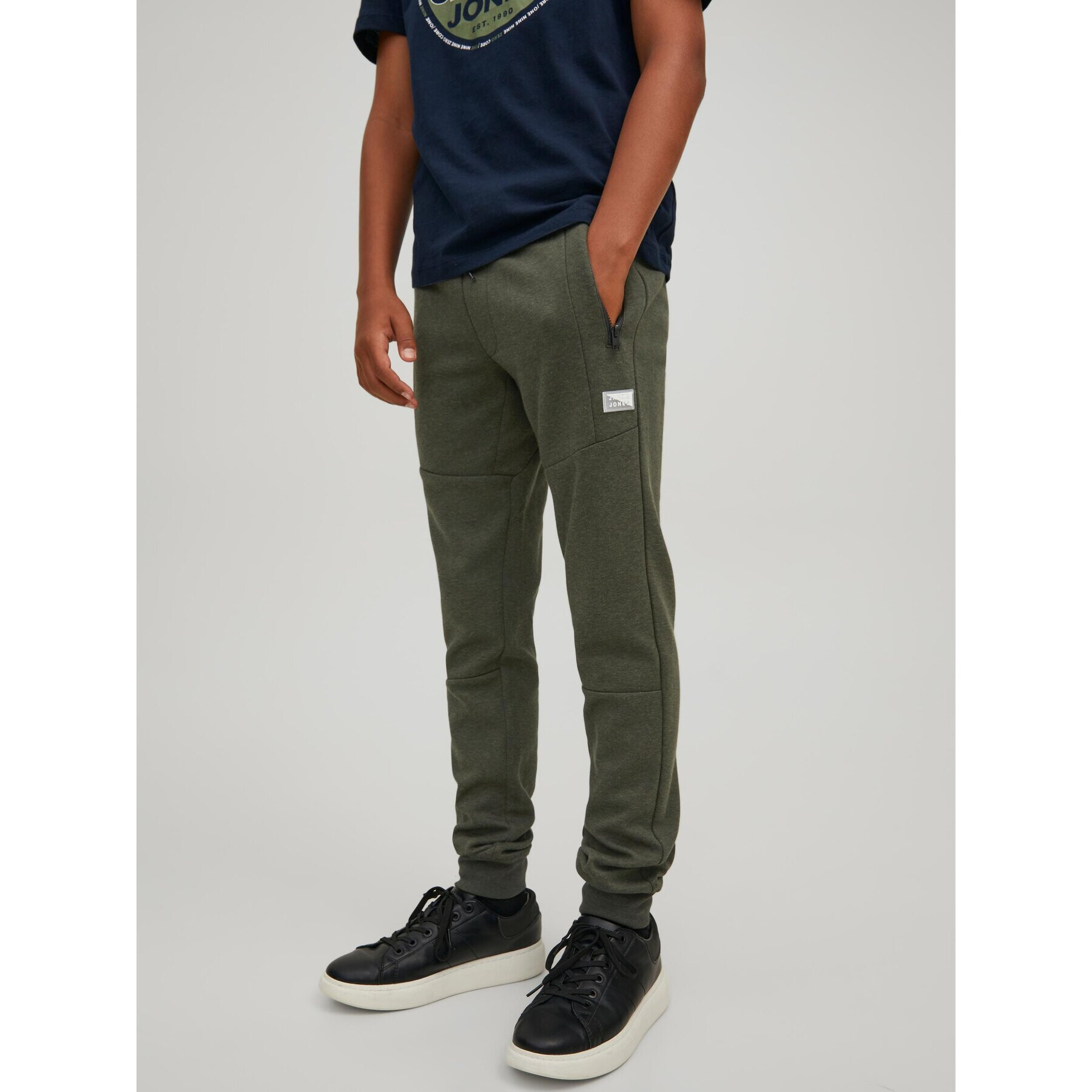 Jack&Jones Junior Teplákové kalhoty Will 12189809 Zelená Regular Fit - Pepit.cz