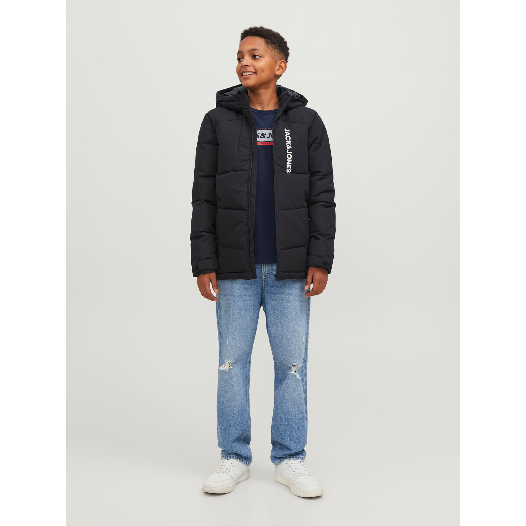 Jack&Jones Junior Vatovaná bunda 12239956 Černá Regular Fit - Pepit.cz