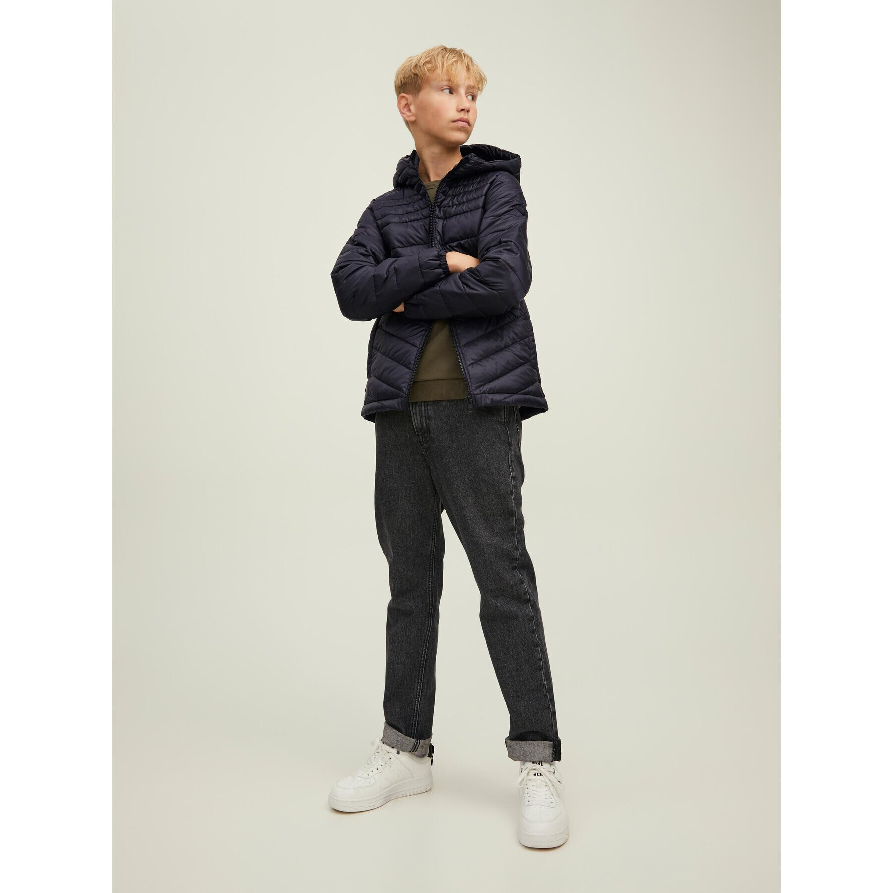 Jack&Jones Junior Vatovaná bunda Hero 12212568 Černá Regular Fit - Pepit.cz