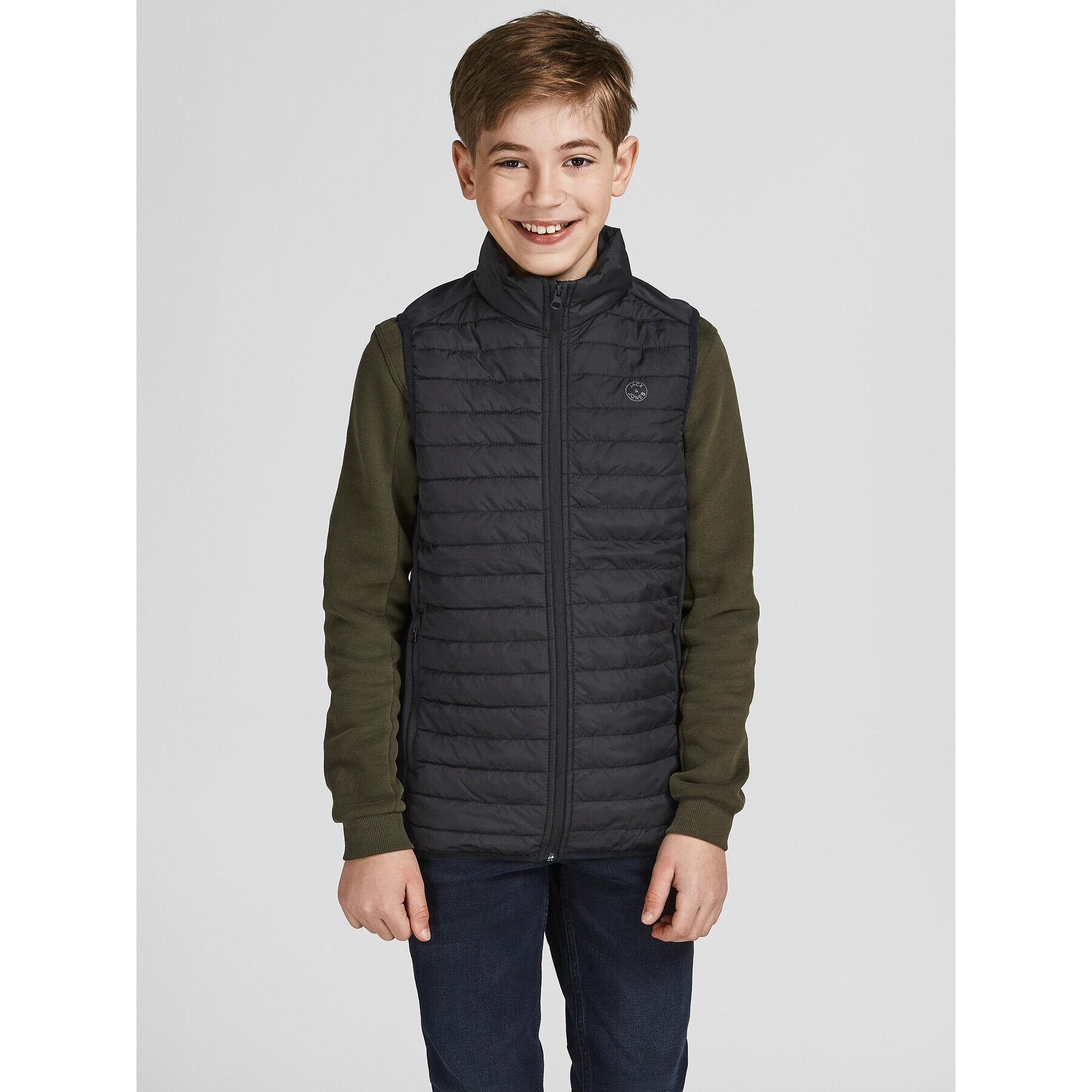 Jack&Jones Junior Vesta Multi 12200792 Černá Regular Fit - Pepit.cz