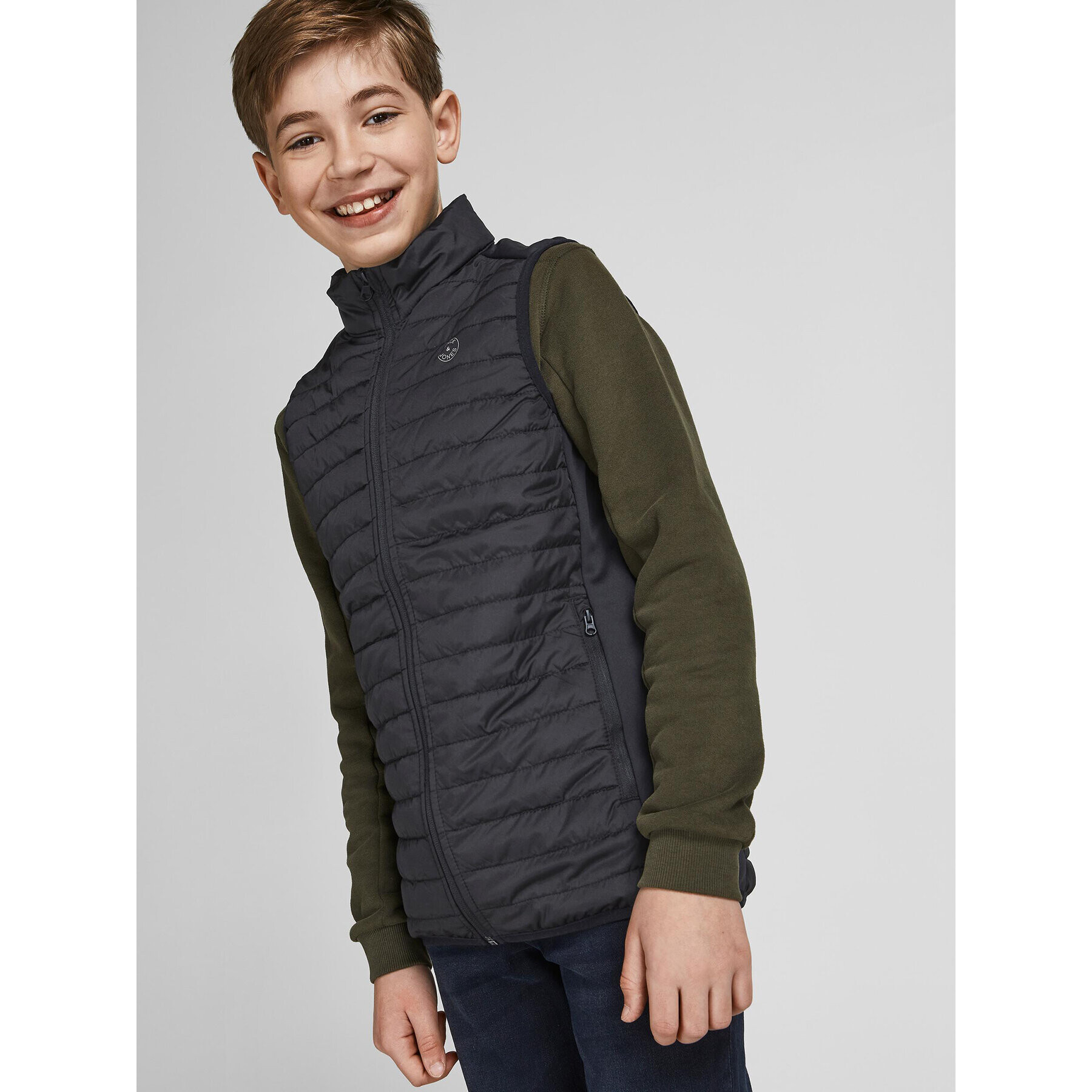 Jack&Jones Junior Vesta Multi 12200792 Černá Regular Fit - Pepit.cz