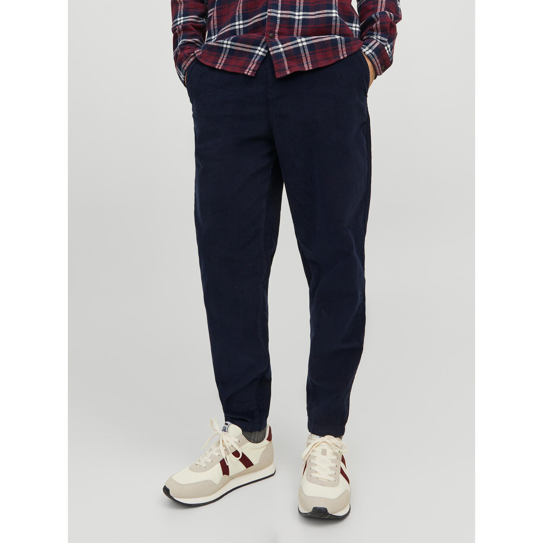 Jack&Jones Kalhoty z materiálu 12237547 Tmavomodrá Tapered Fit - Pepit.cz