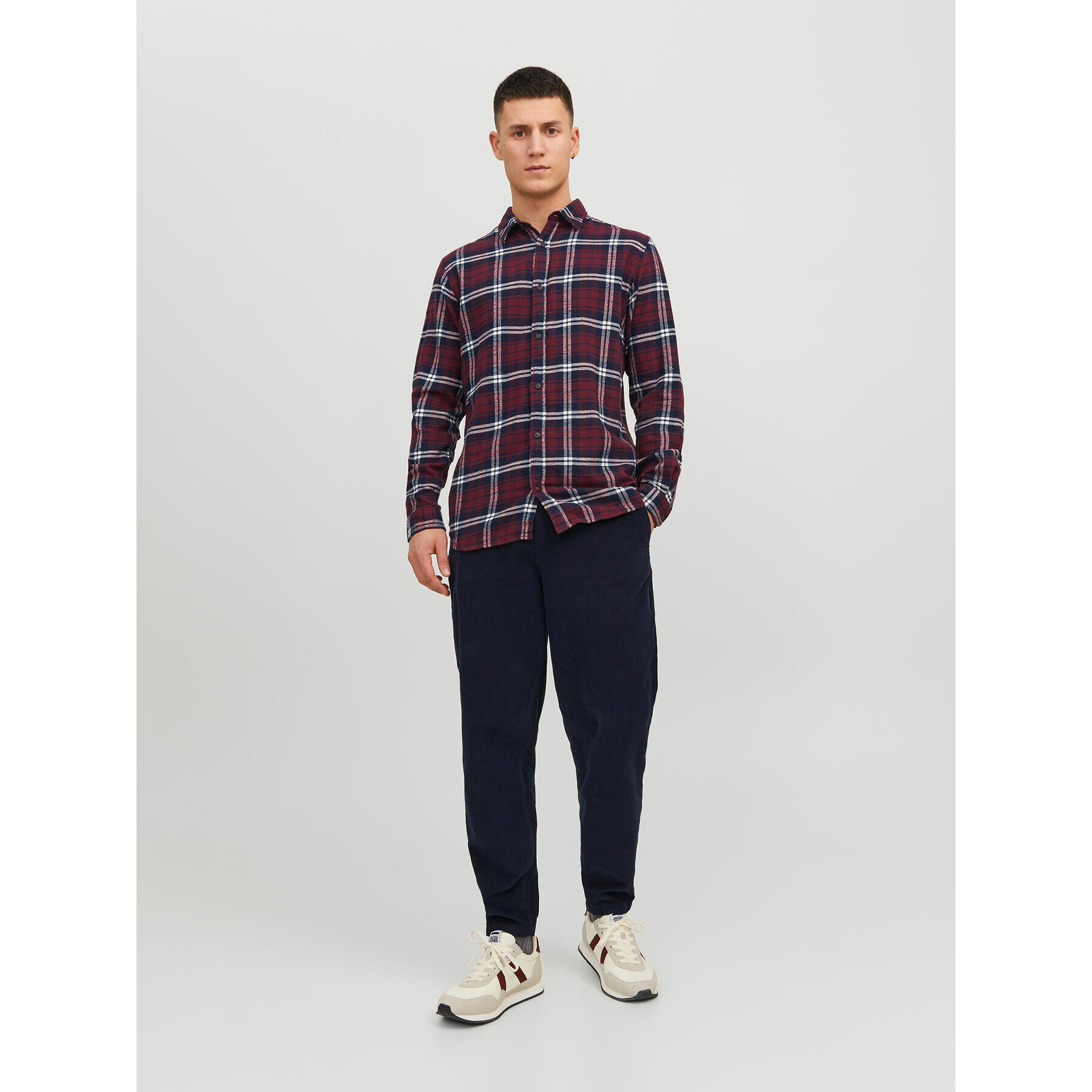 Jack&Jones Kalhoty z materiálu 12237547 Tmavomodrá Tapered Fit - Pepit.cz