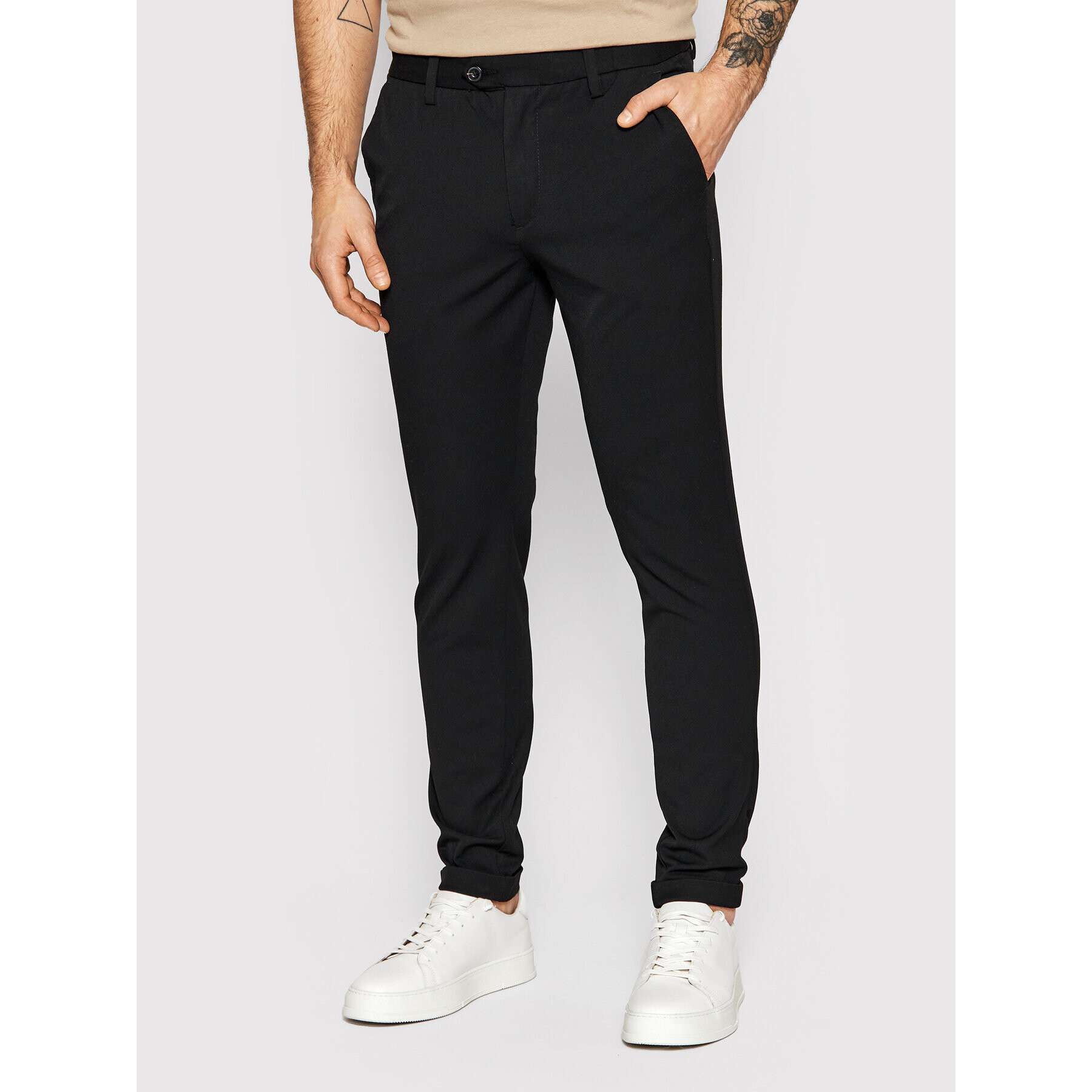 Jack&Jones Kalhoty z materiálu Marco 12159954 Černá Slim Fit - Pepit.cz