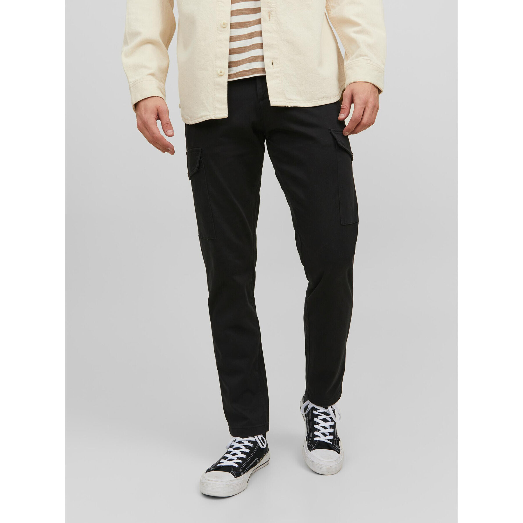 Jack&Jones Kalhoty z materiálu Ollie 12224001 Černá Regular Fit - Pepit.cz