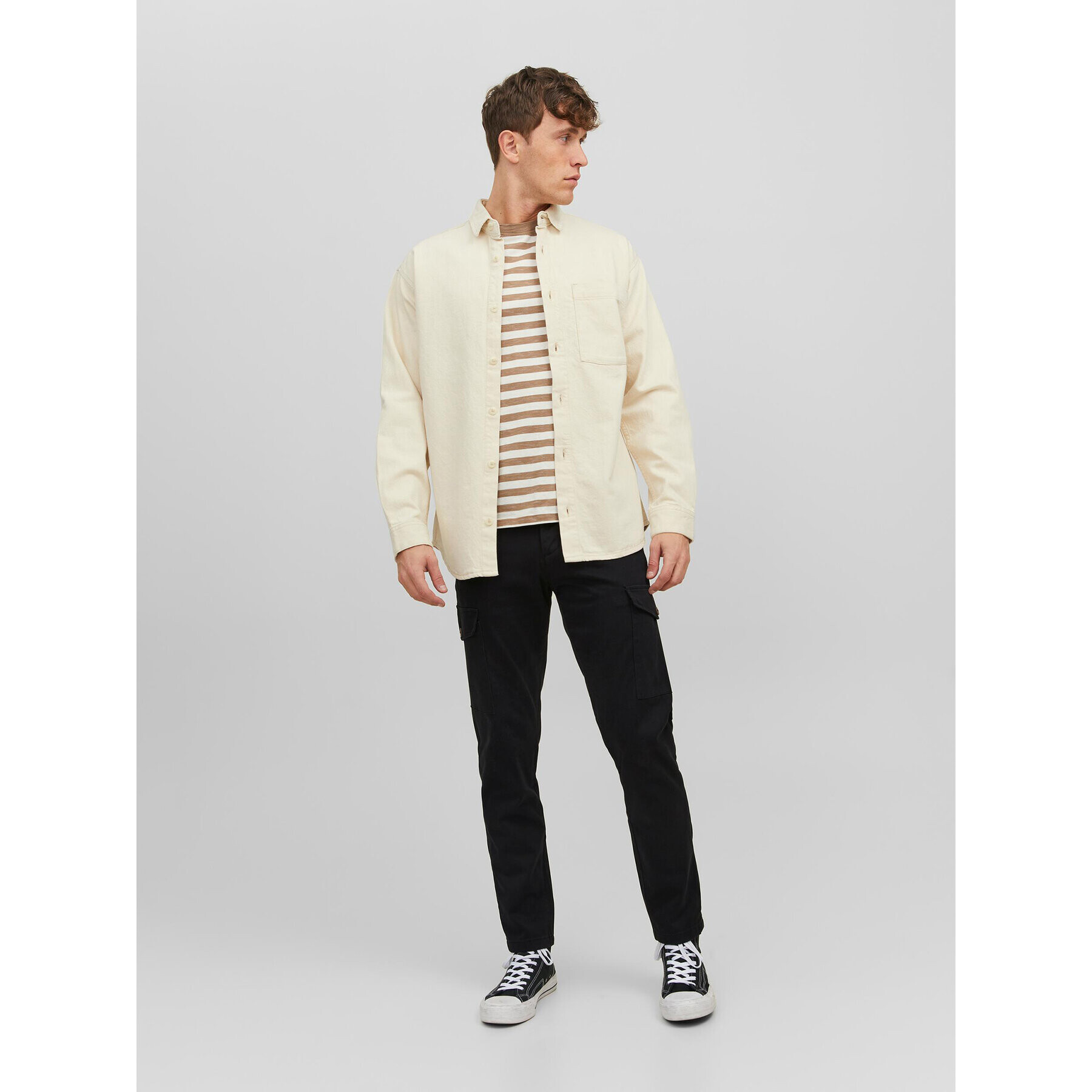 Jack&Jones Kalhoty z materiálu Ollie 12224001 Černá Regular Fit - Pepit.cz