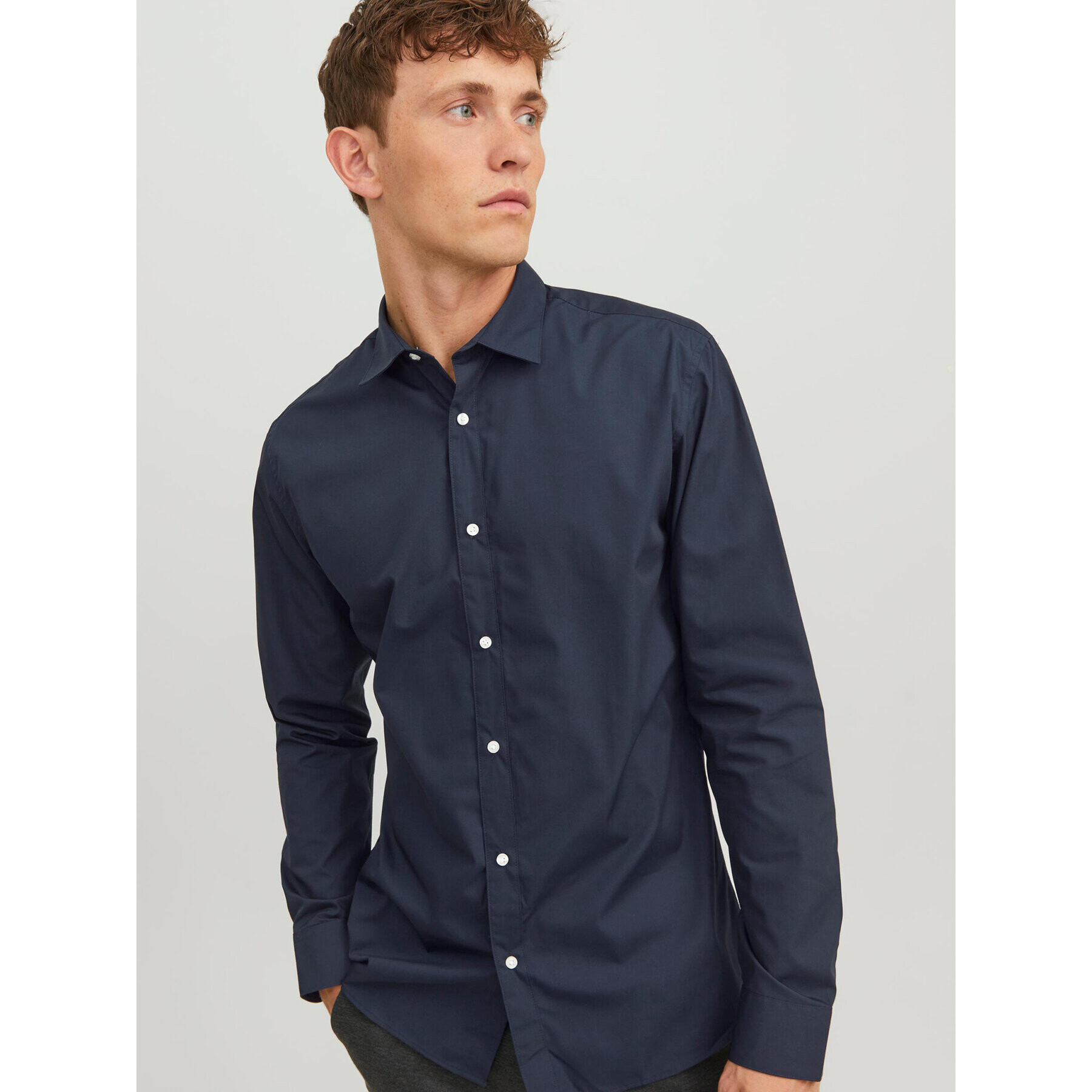 Jack&Jones Košile 12187222 Tmavomodrá Slim Fit - Pepit.cz