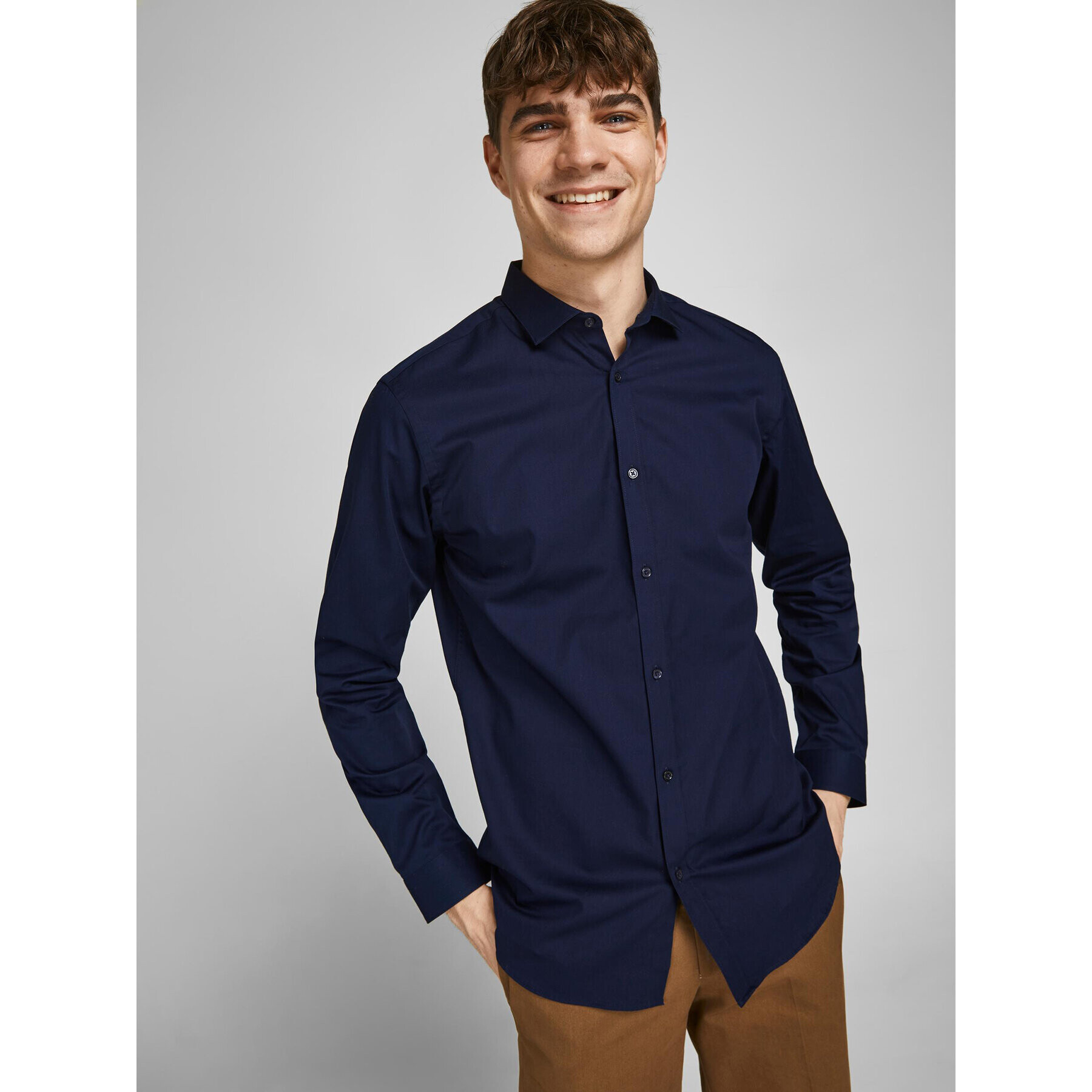 Jack&Jones Košile 12201905 Tmavomodrá Slim Fit - Pepit.cz