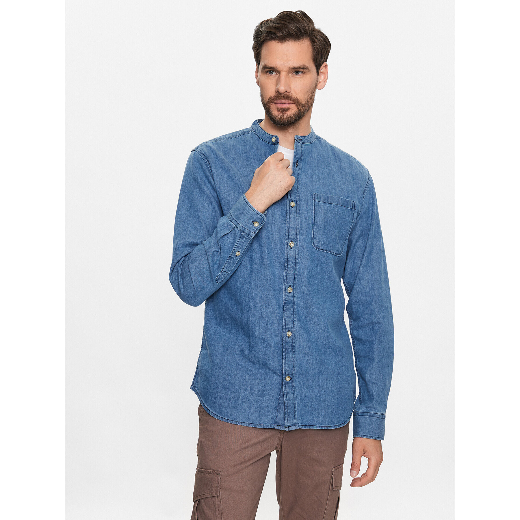 Jack&Jones džínová košile Sheridan 12222976 Modrá Slim Fit - Pepit.cz