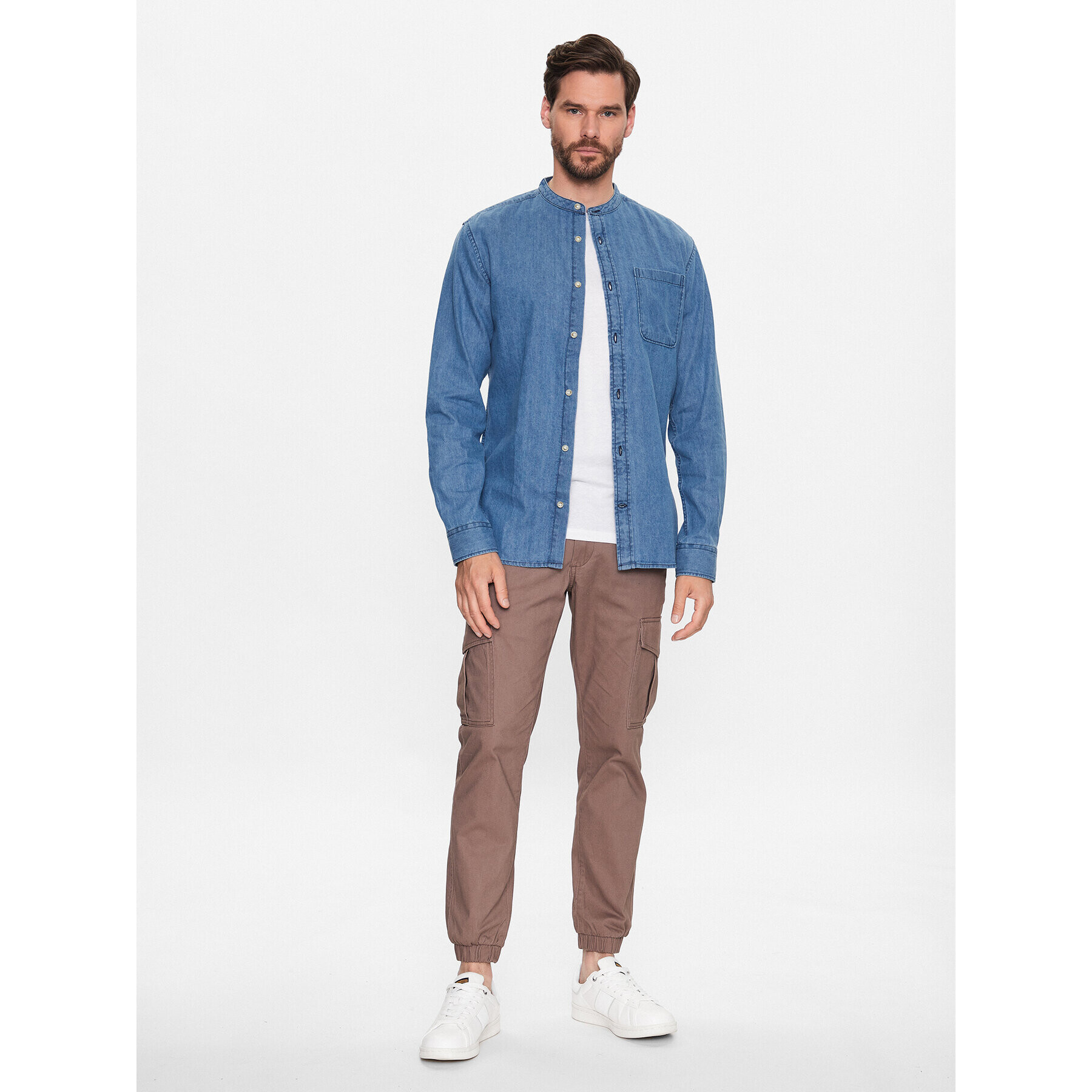 Jack&Jones džínová košile Sheridan 12222976 Modrá Slim Fit - Pepit.cz