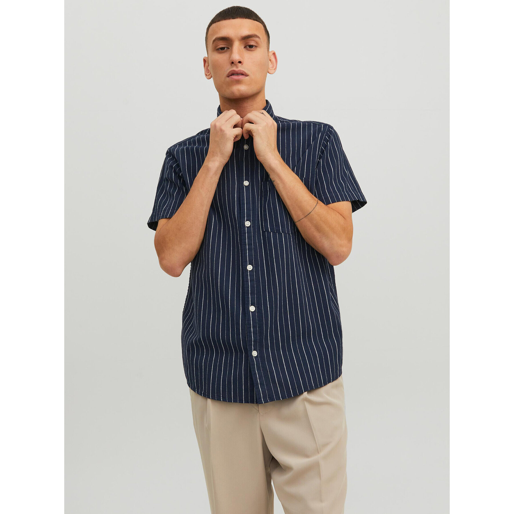 Jack&Jones Košile Tulum 12234699 Tmavomodrá Relaxed Fit - Pepit.cz