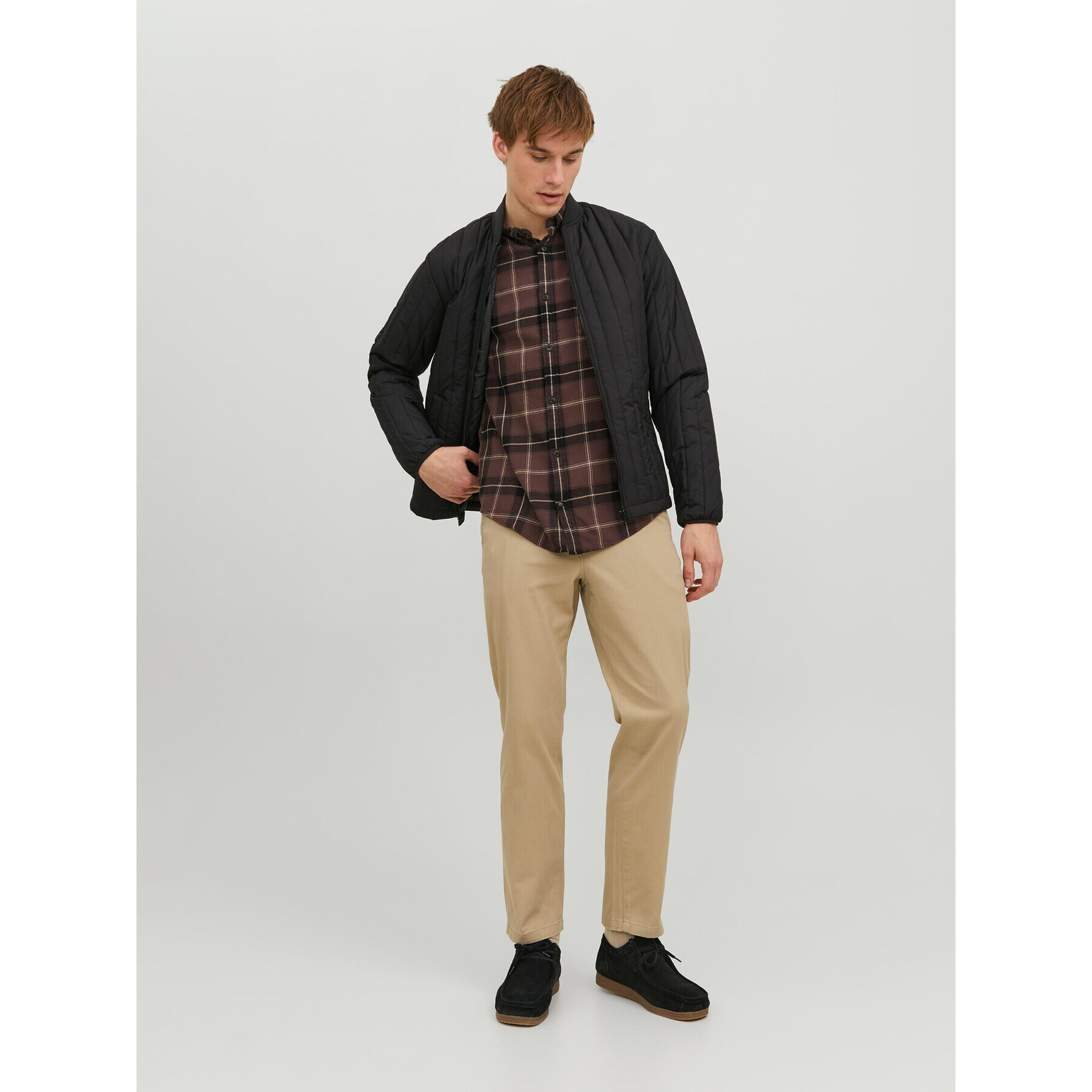 Jack&Jones Košile 12235982 Hnědá Slim Fit - Pepit.cz