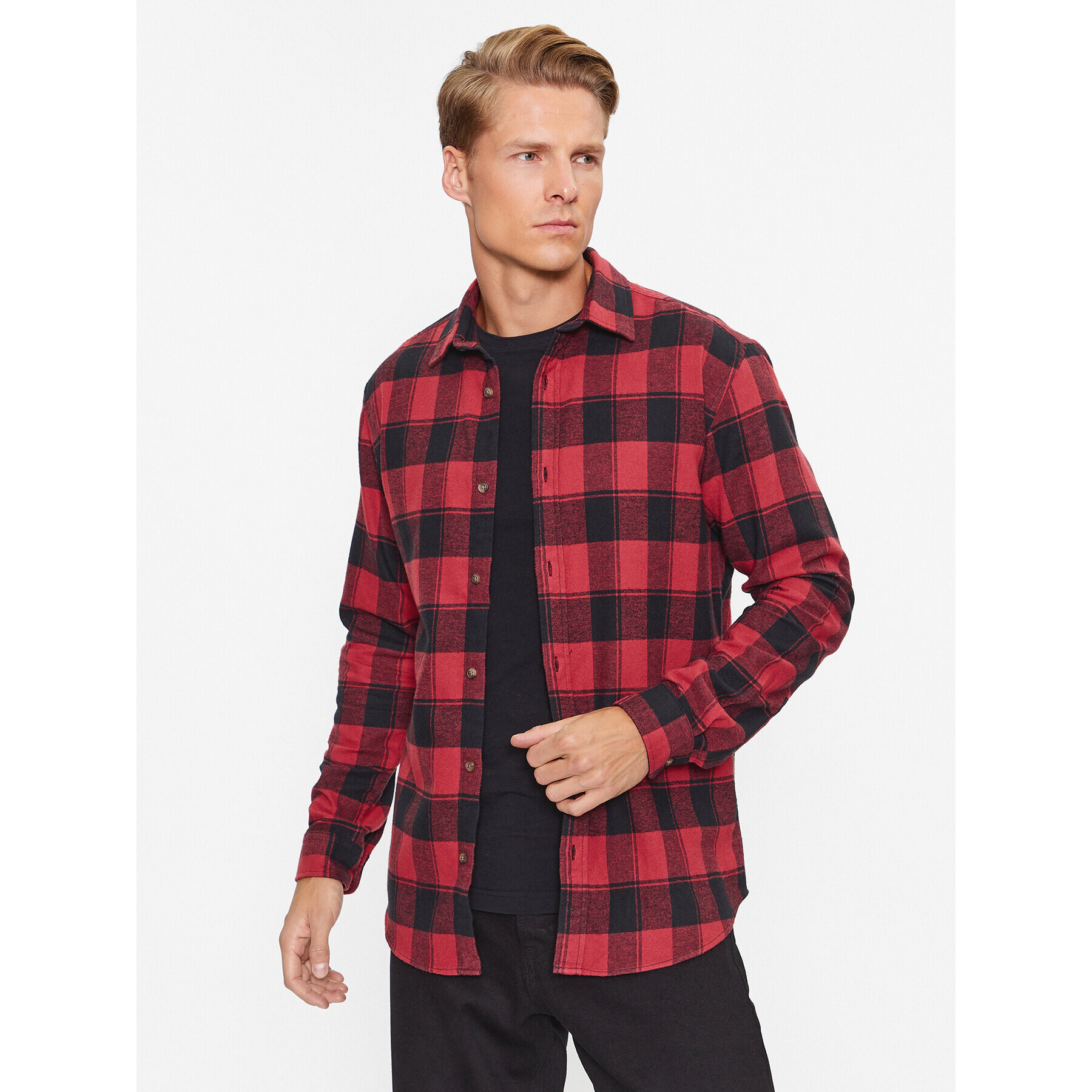 Jack&Jones Košile 12236873 Červená Slim Fit - Pepit.cz