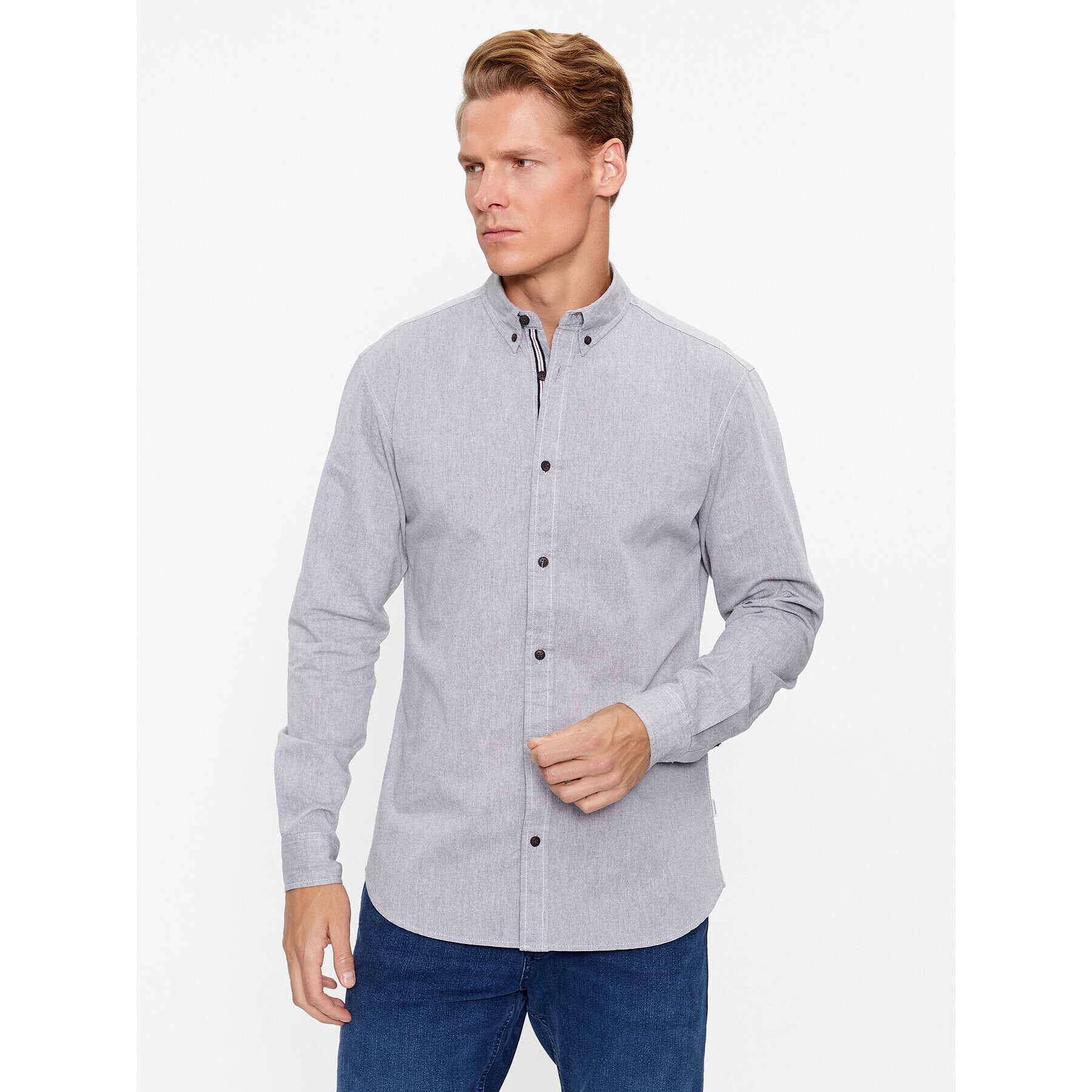 Jack&Jones Košile 12237287 Šedá Slim Fit - Pepit.cz