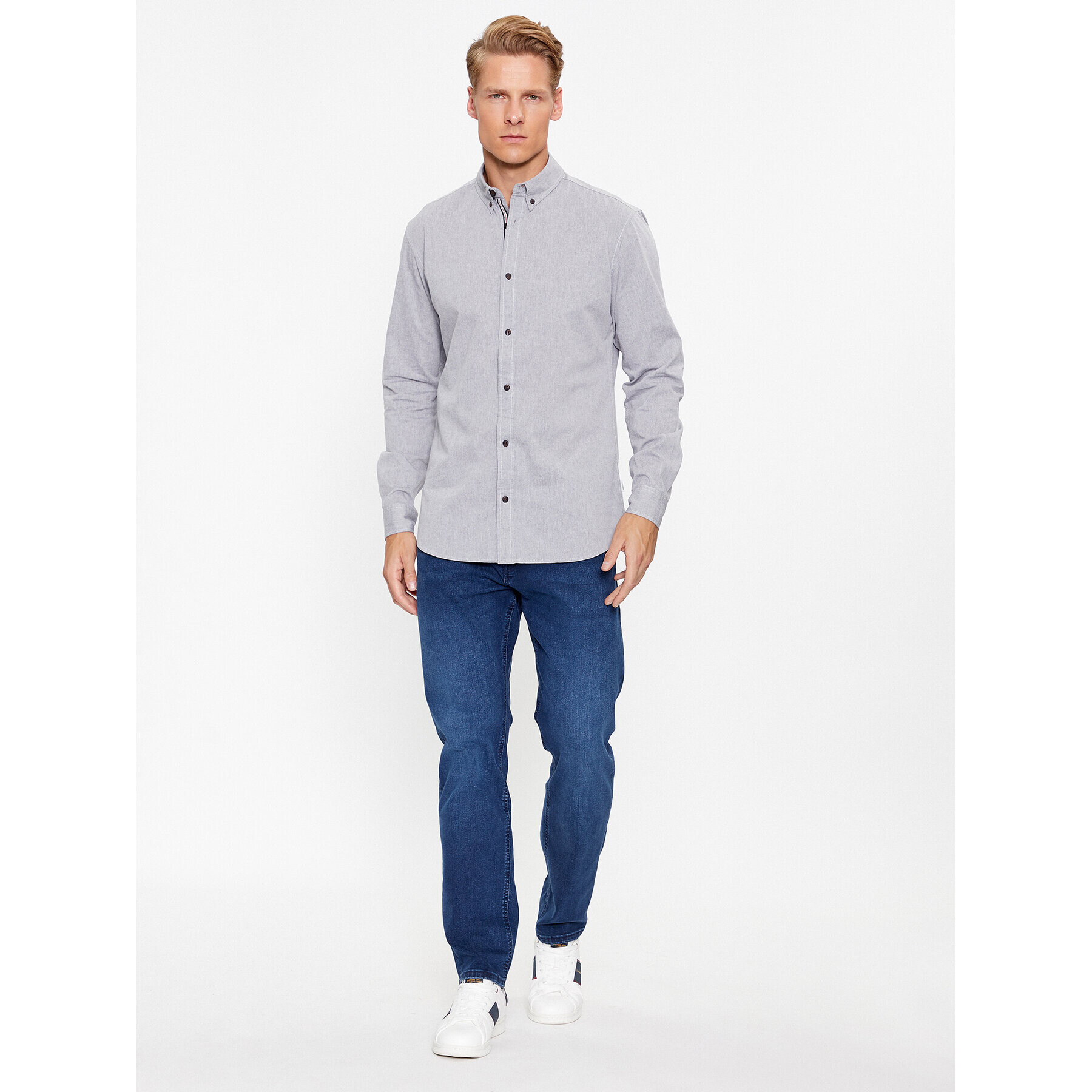 Jack&Jones Košile 12237287 Šedá Slim Fit - Pepit.cz