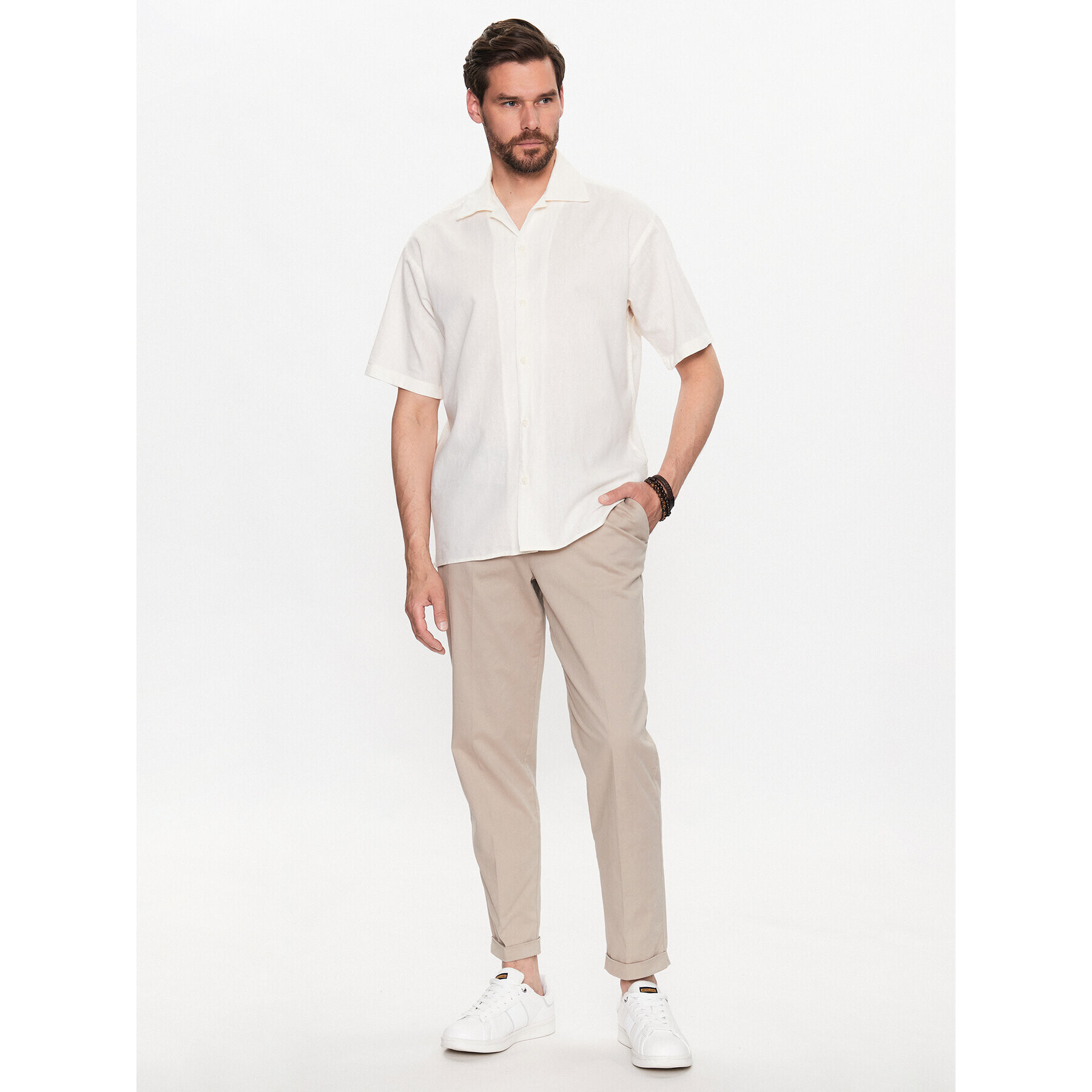 Jack&Jones Košile Belize 12234714 Bílá Relaxed Fit - Pepit.cz