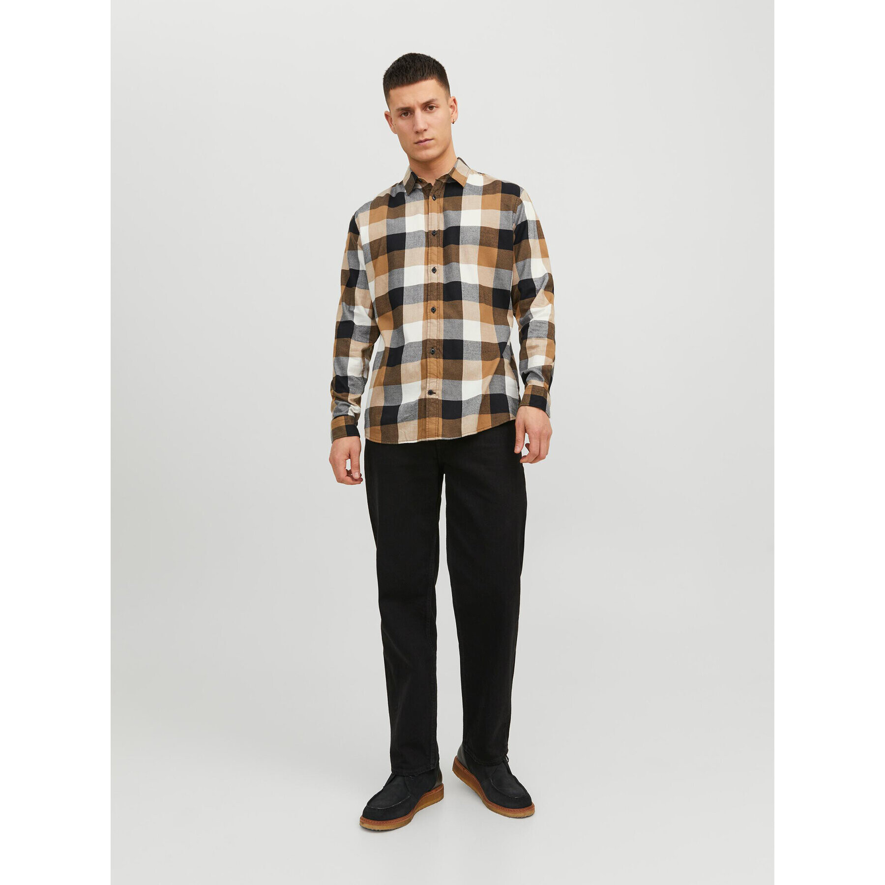 Jack&Jones Košile Buffalo 12235965 Hnědá Slim Fit - Pepit.cz