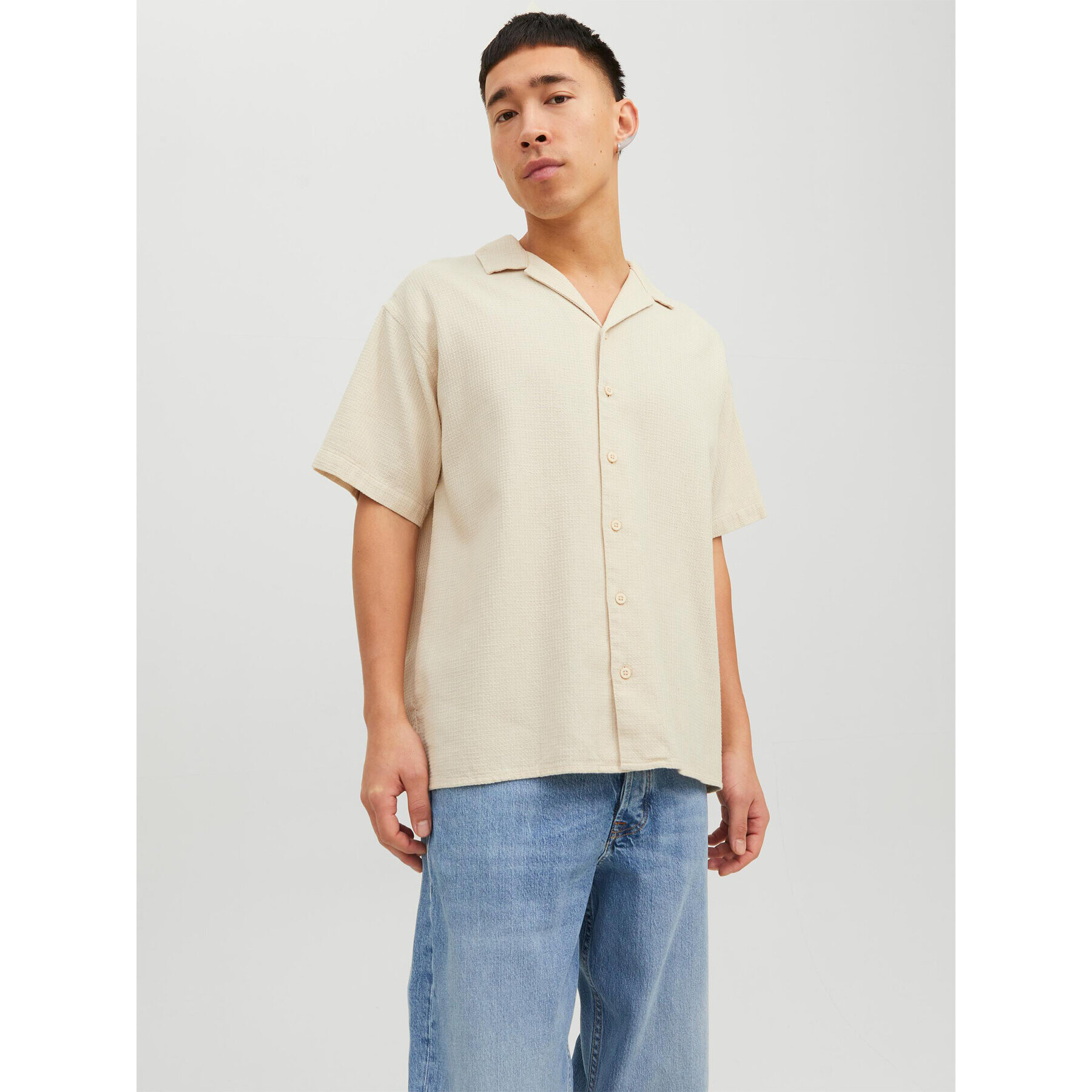 Jack&Jones Košile Caleb 12235475 Béžová Relaxed Fit - Pepit.cz