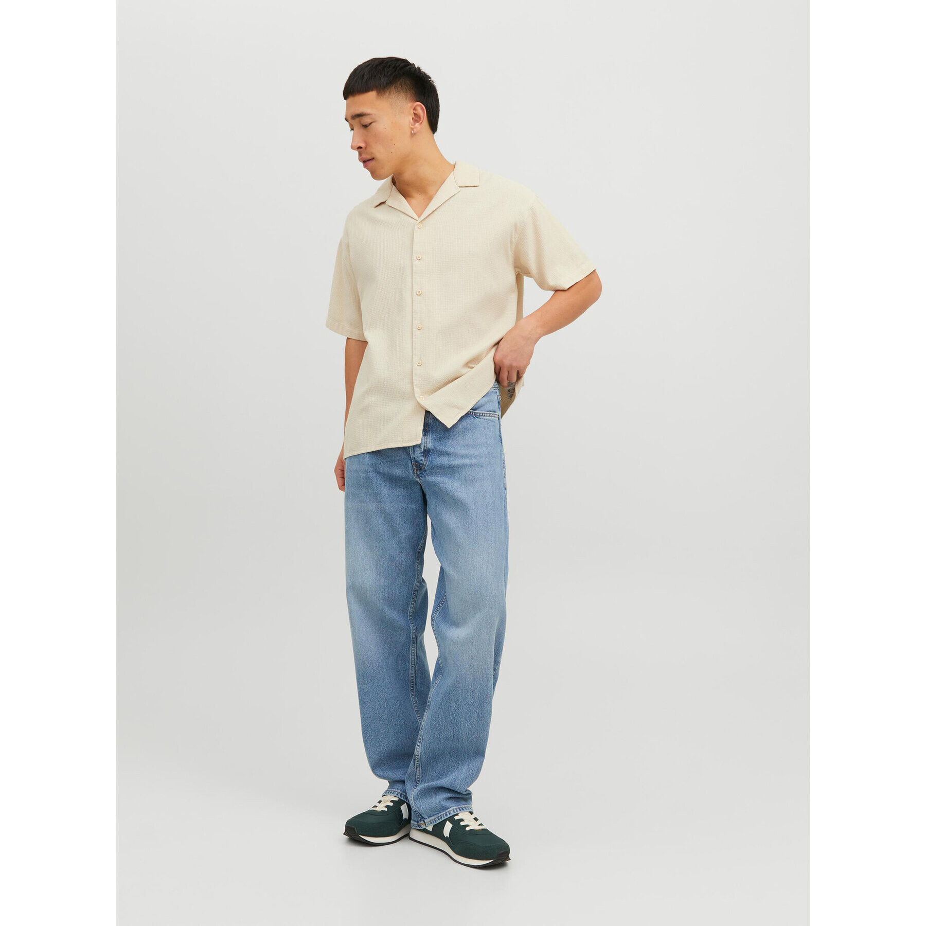 Jack&Jones Košile Caleb 12235475 Béžová Relaxed Fit - Pepit.cz