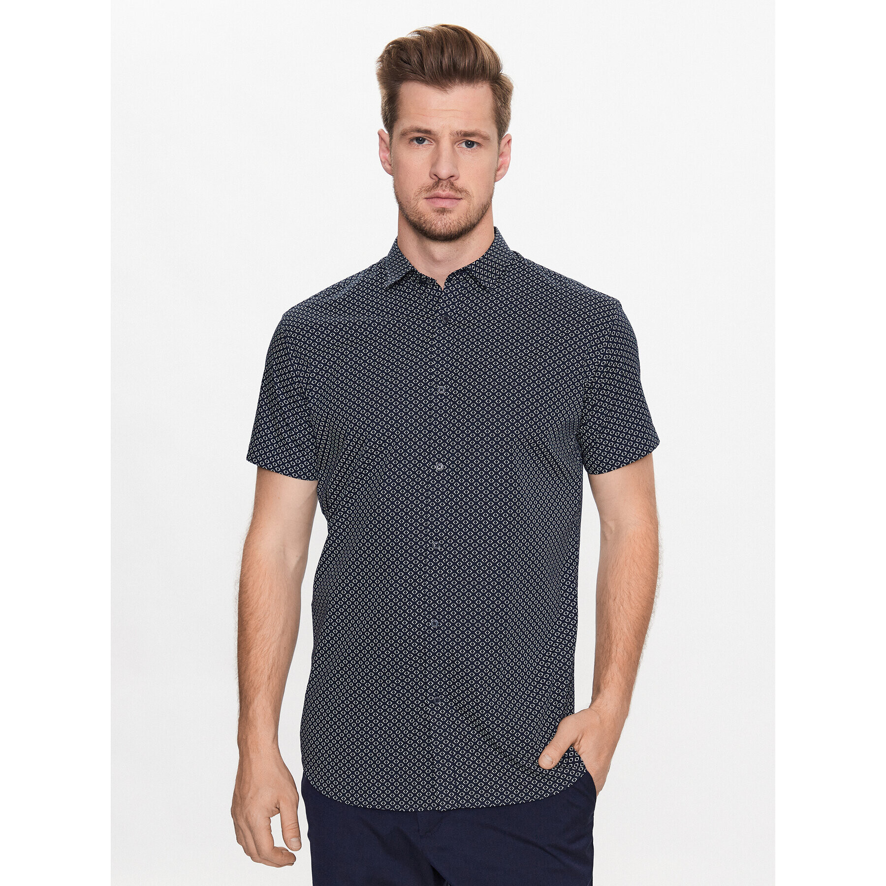 Jack&Jones Košile Cardiff 12231865 Tmavomodrá Slim Fit - Pepit.cz