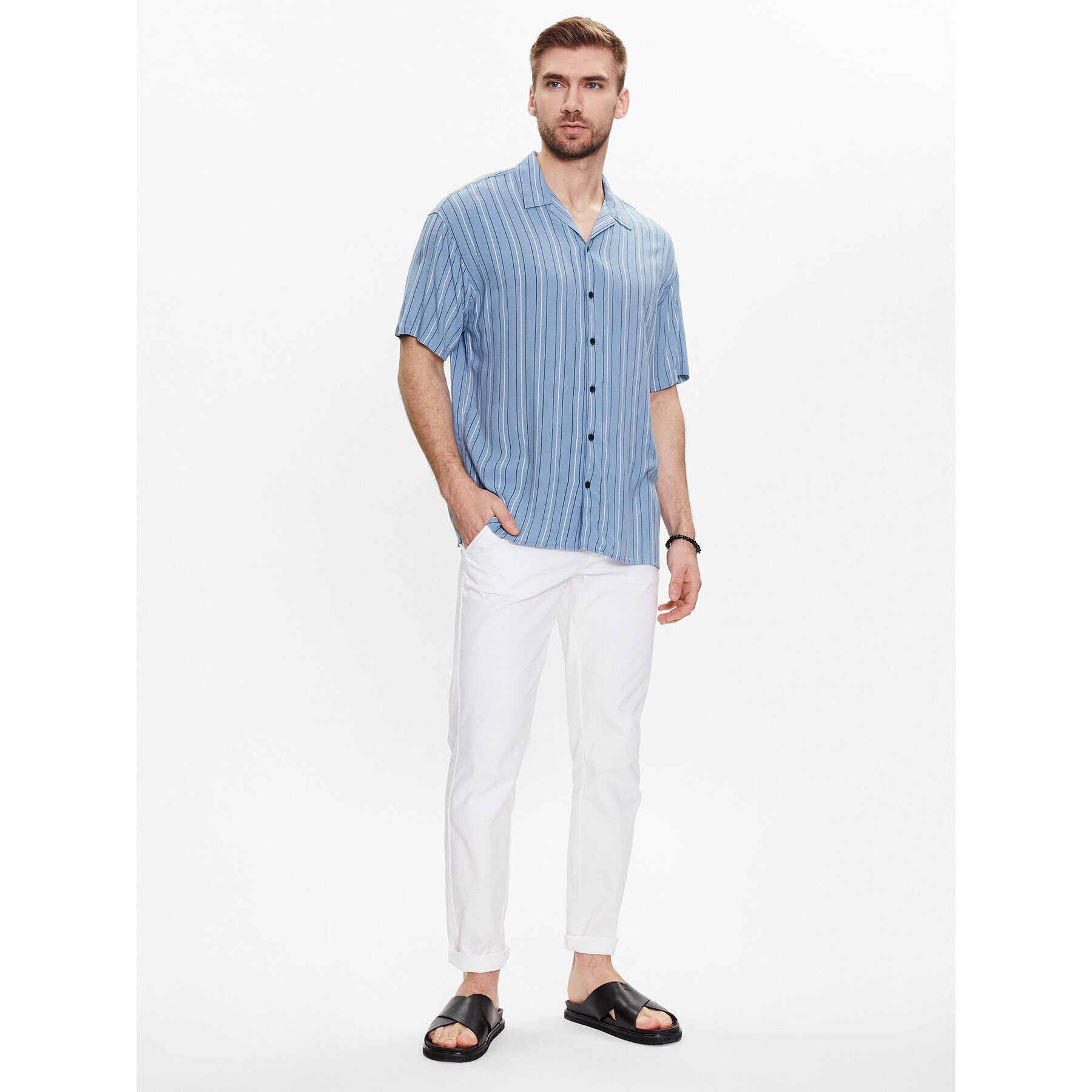 Jack&Jones Košile Chain 12227973 Modrá Relaxed Fit - Pepit.cz