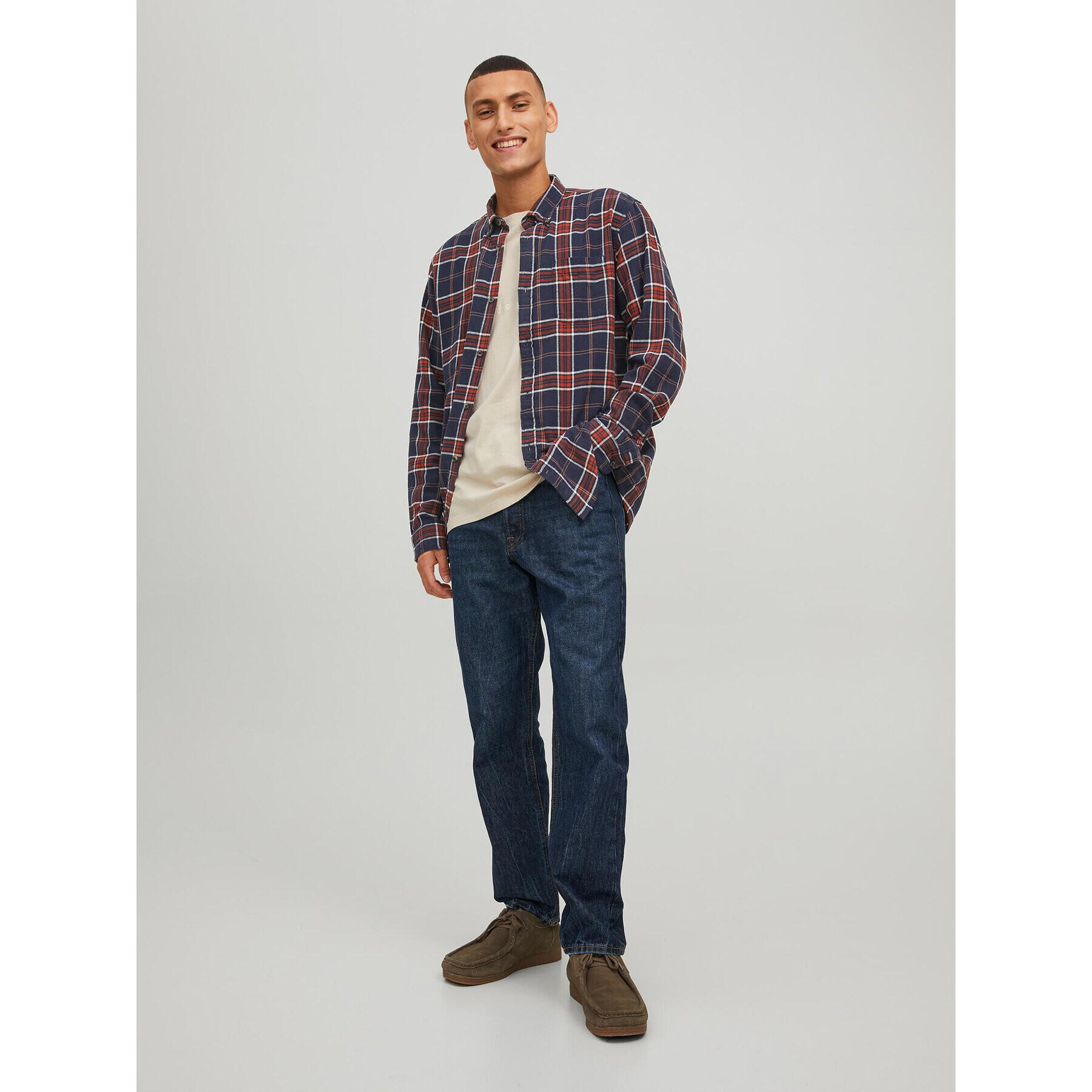 Jack&Jones Košile Classic Check 12209098 Tmavomodrá Regular Fit - Pepit.cz