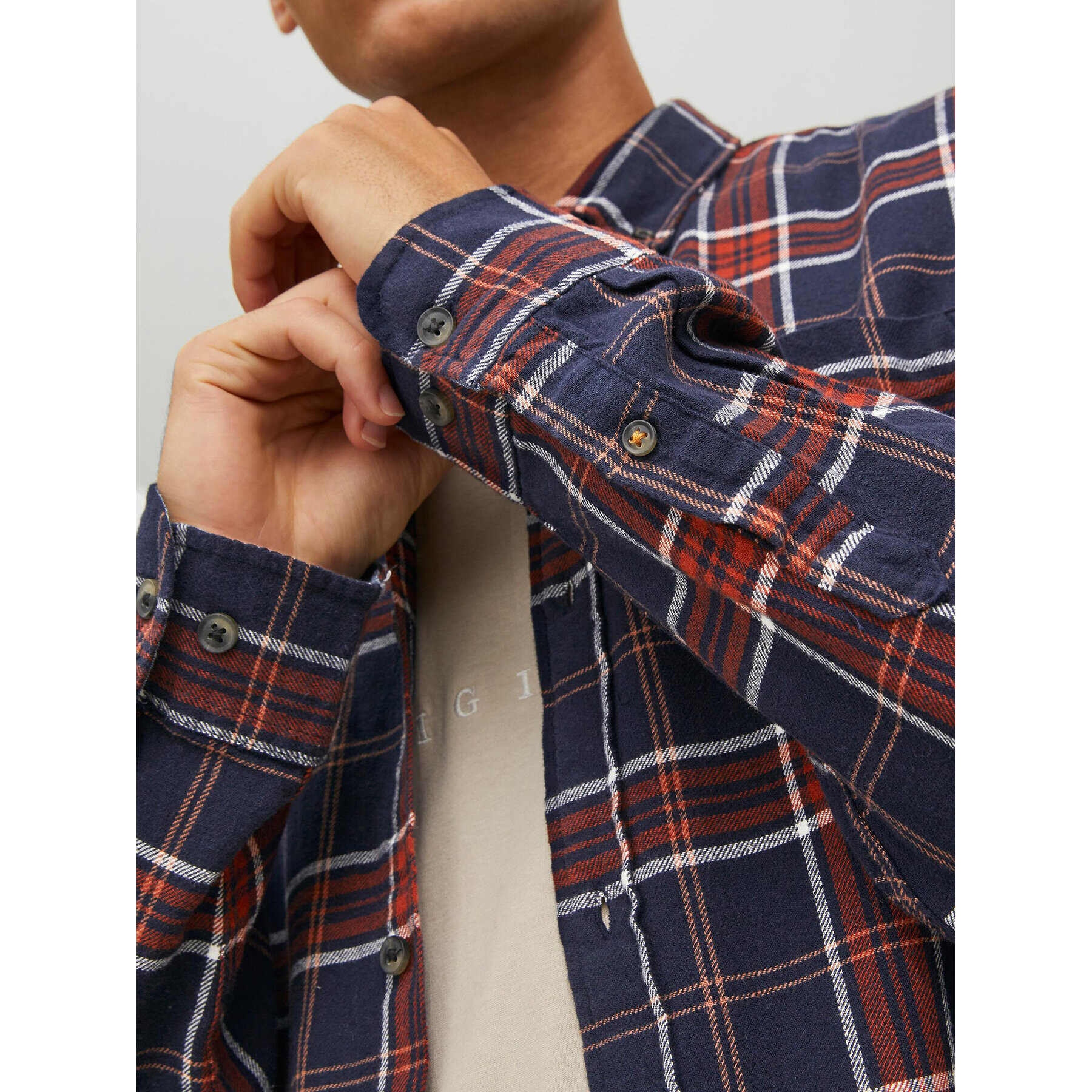 Jack&Jones Košile Classic Check 12209098 Tmavomodrá Regular Fit - Pepit.cz