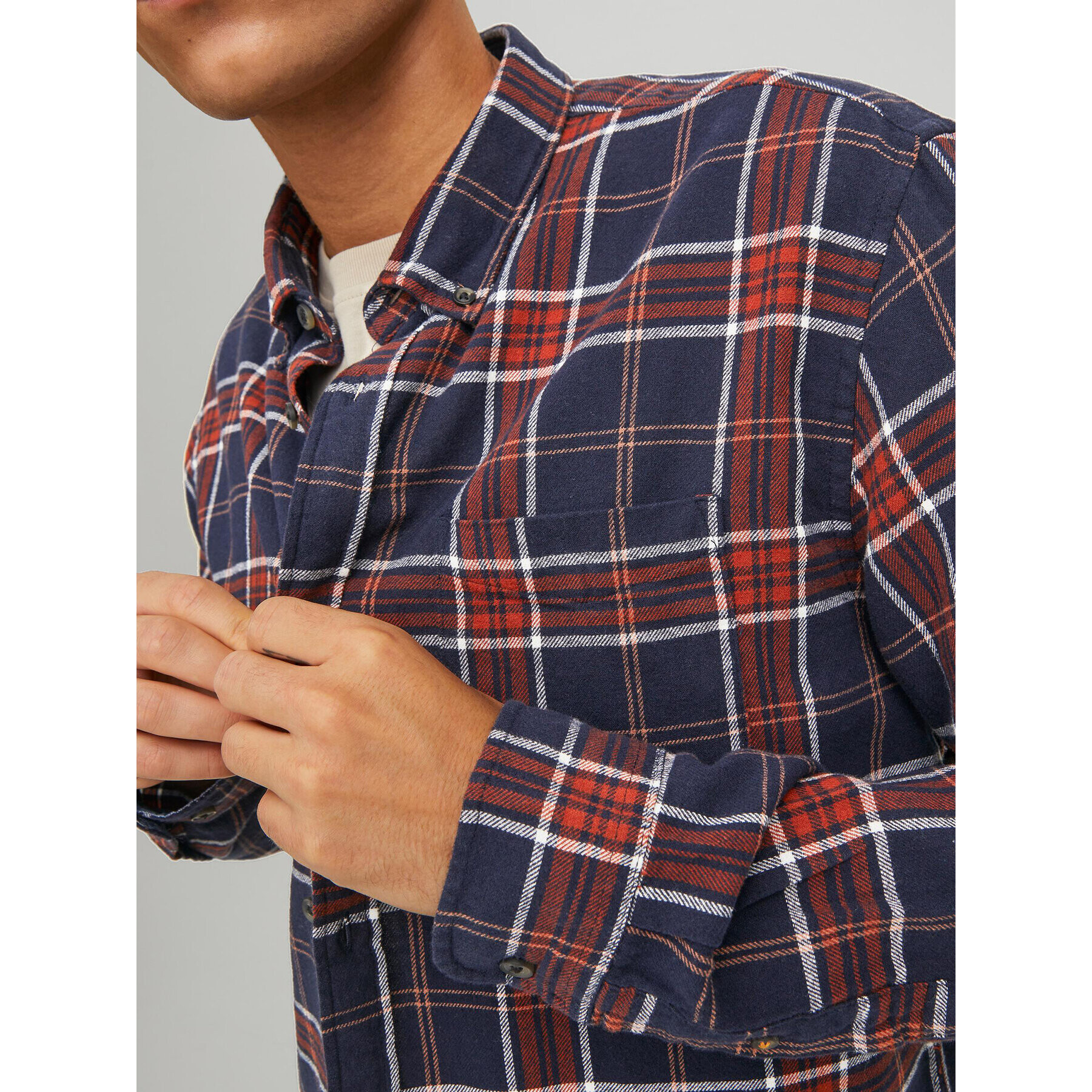 Jack&Jones Košile Classic Check 12209098 Tmavomodrá Regular Fit - Pepit.cz