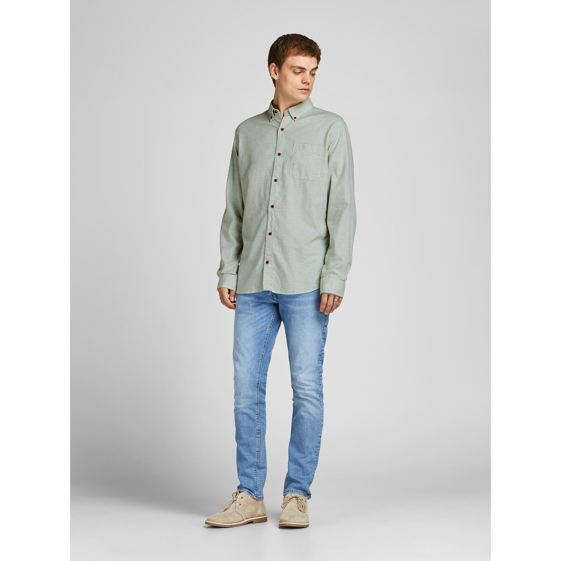 Jack&Jones Košile Classic Spring 12199505 Zelená Slim Fit - Pepit.cz