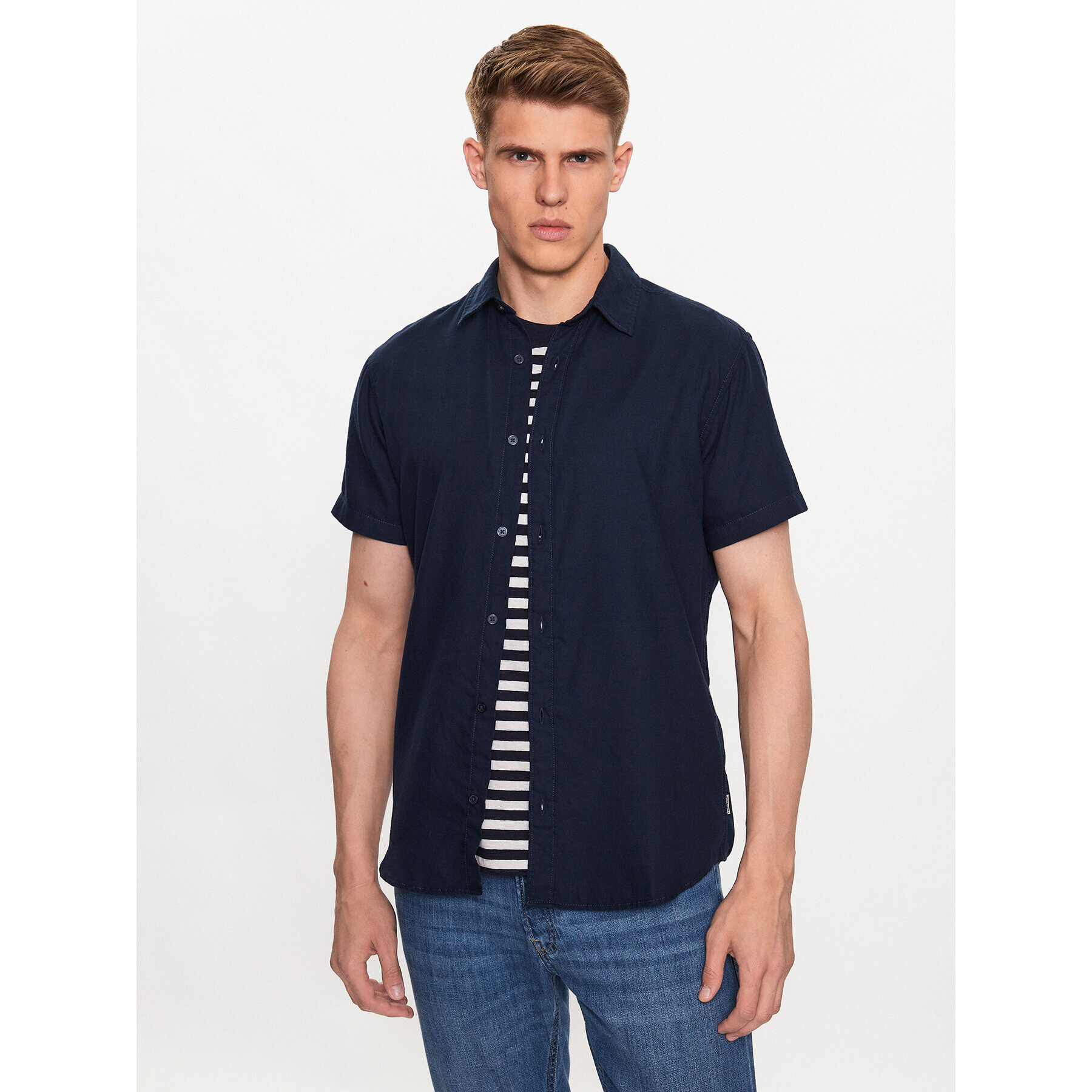 Jack&Jones Košile Energy 12234180 Tmavomodrá Slim Fit - Pepit.cz