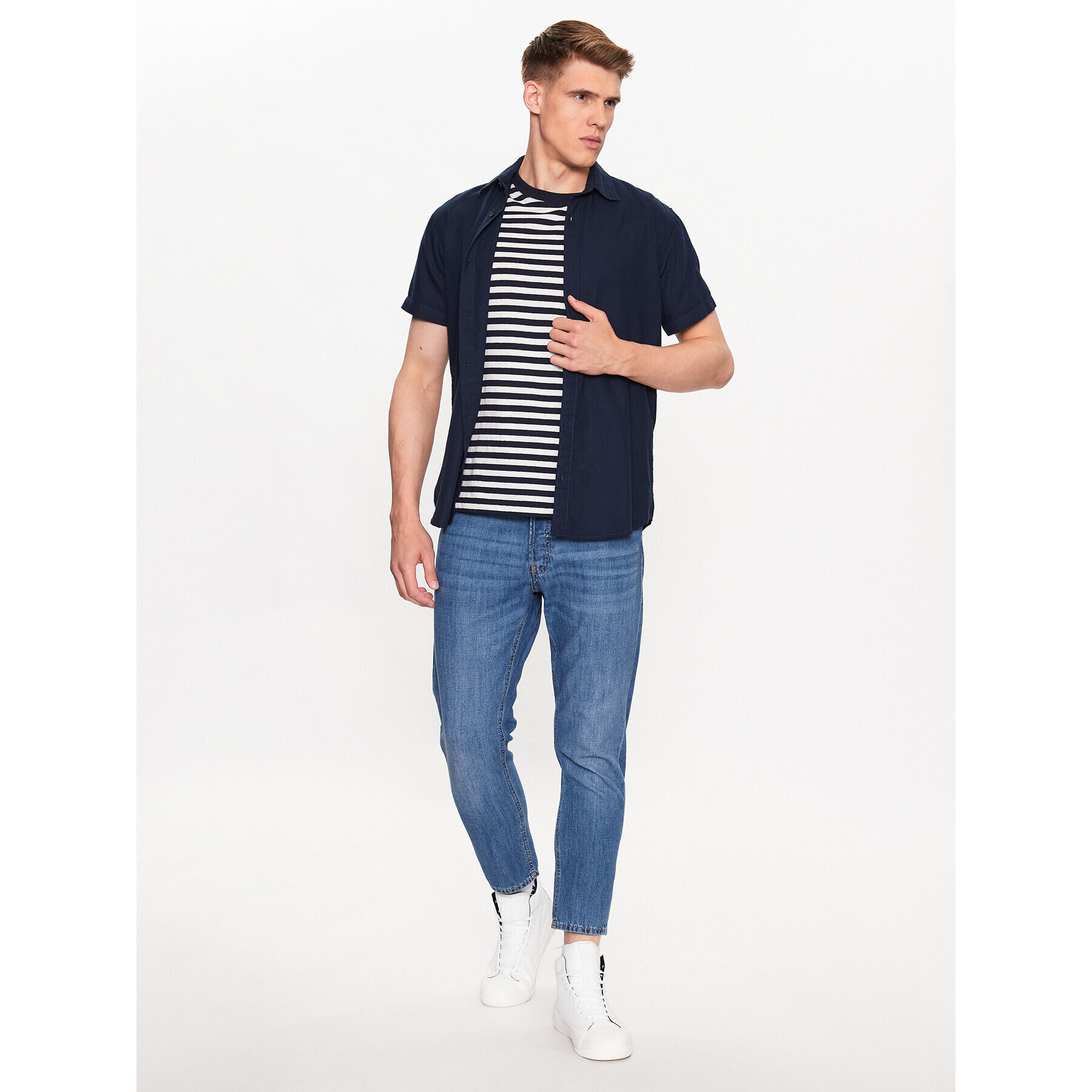 Jack&Jones Košile Energy 12234180 Tmavomodrá Slim Fit - Pepit.cz